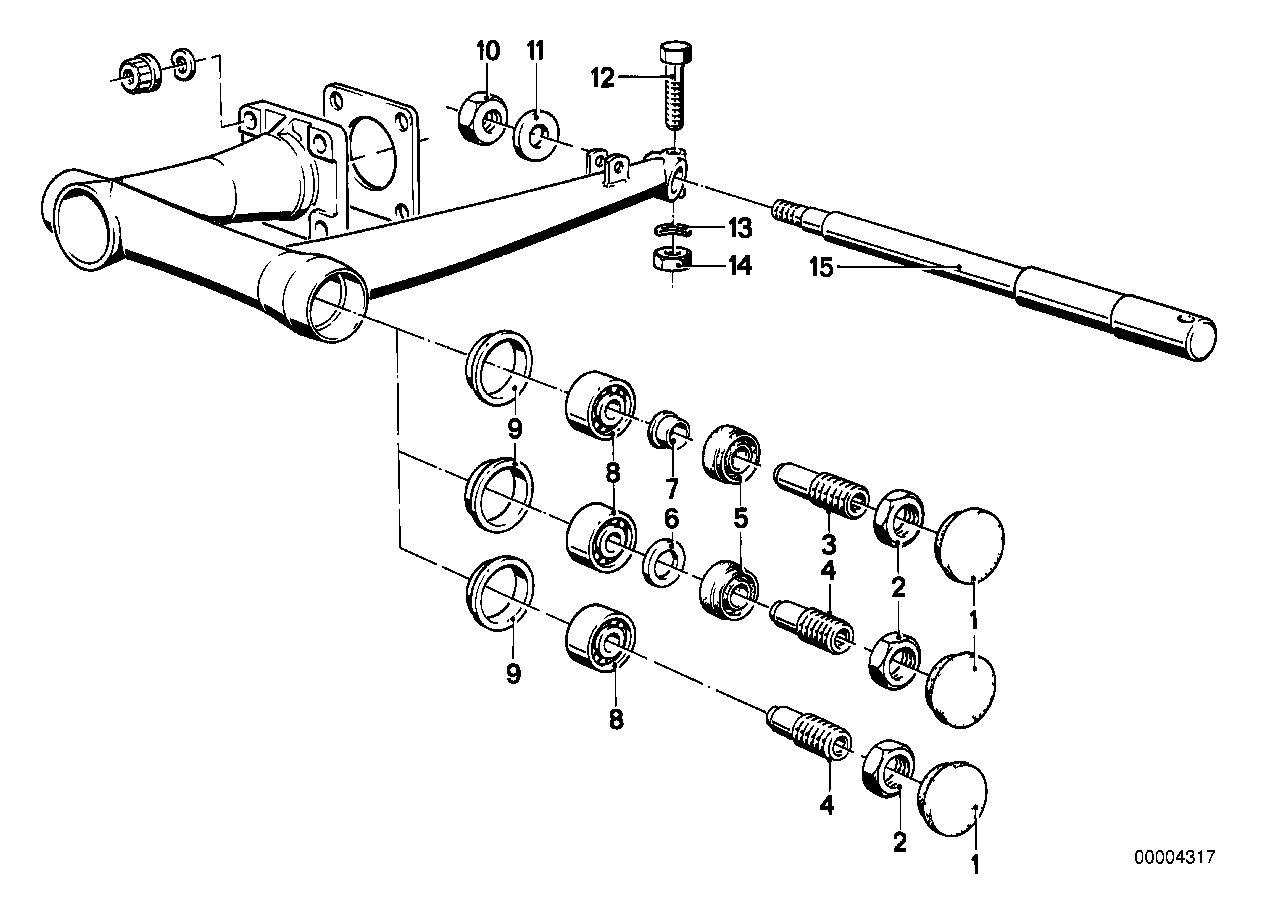 Rear wheel fork parts