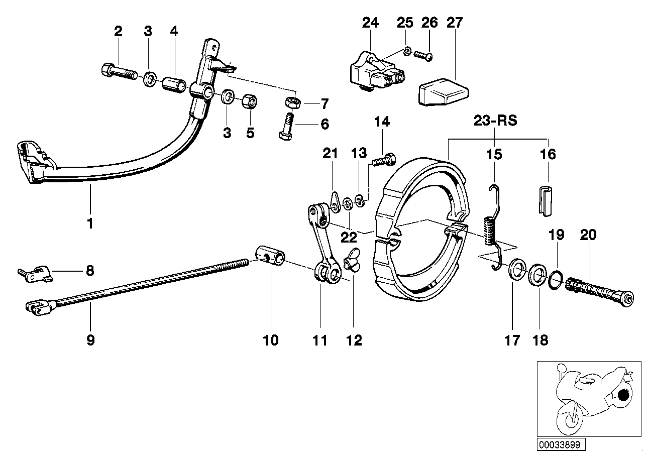 Rear wheel brake