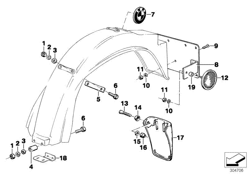 Wheel cover, rear