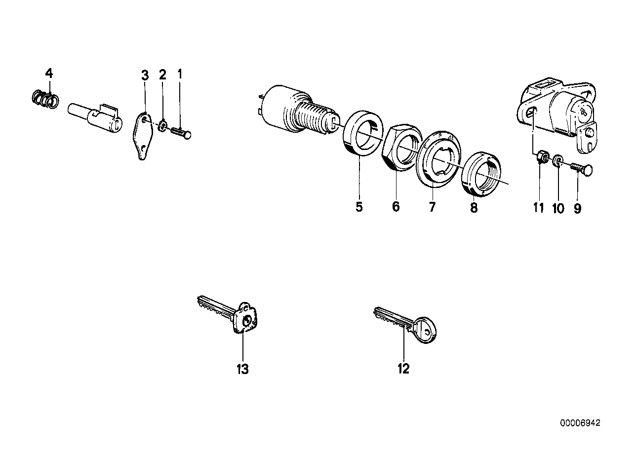 Mounting parts f set of locks