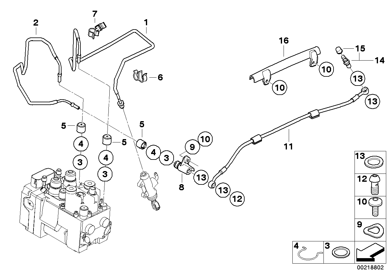 Brake line, rear, i-abs generation 1