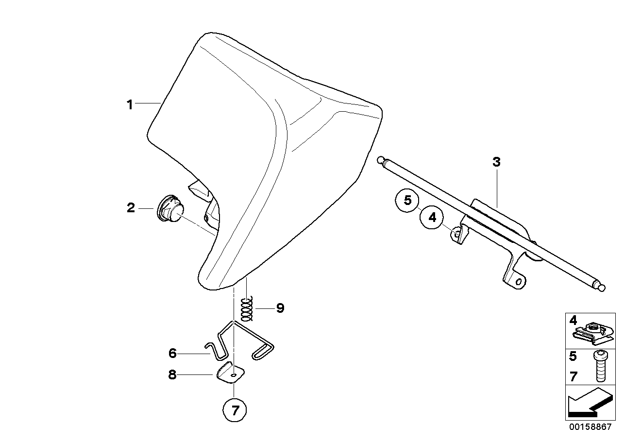 Bench seat lock, official vehicle