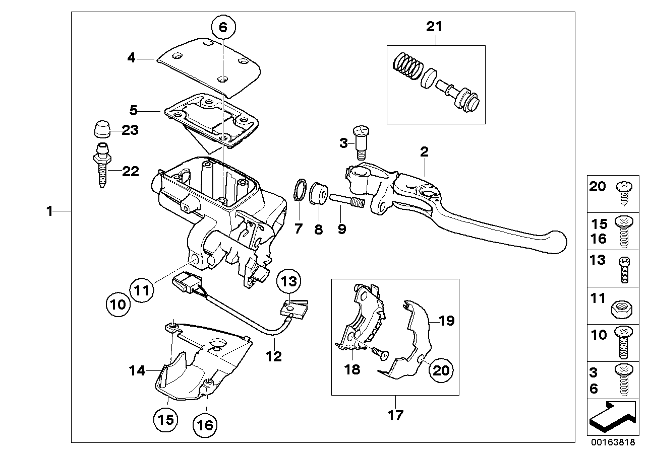 Handbrake lever