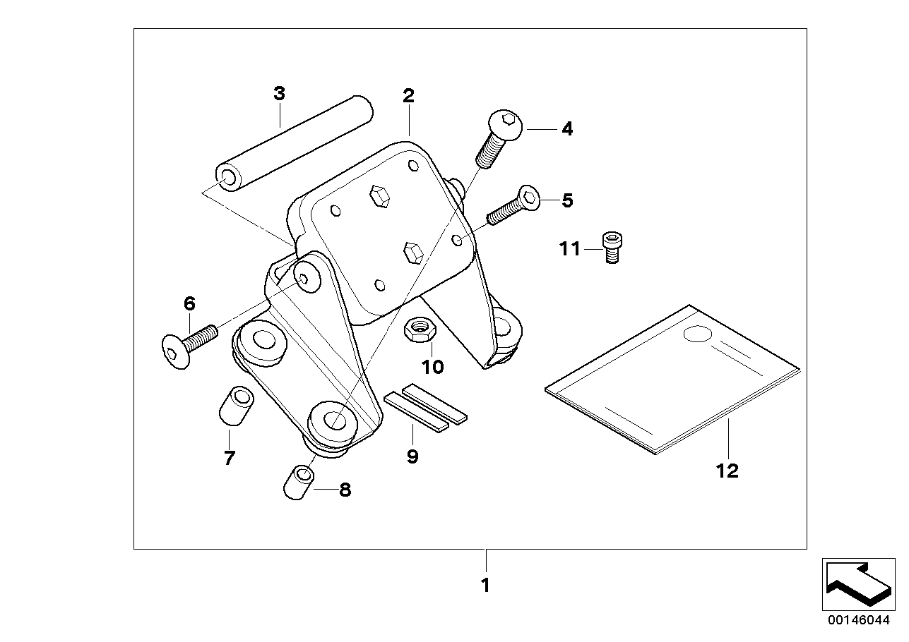 Mounting parts, bmw navigator & zumo