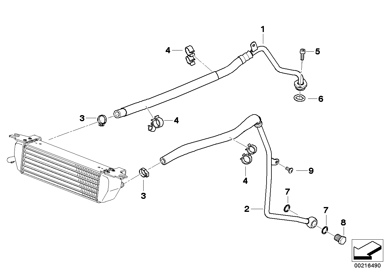 Oil cooling pipe