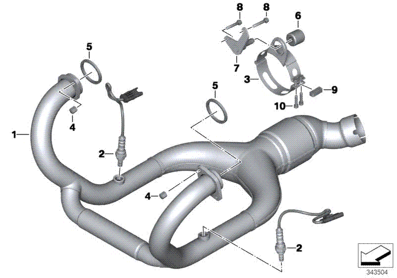 Exhaust system parts with mounts