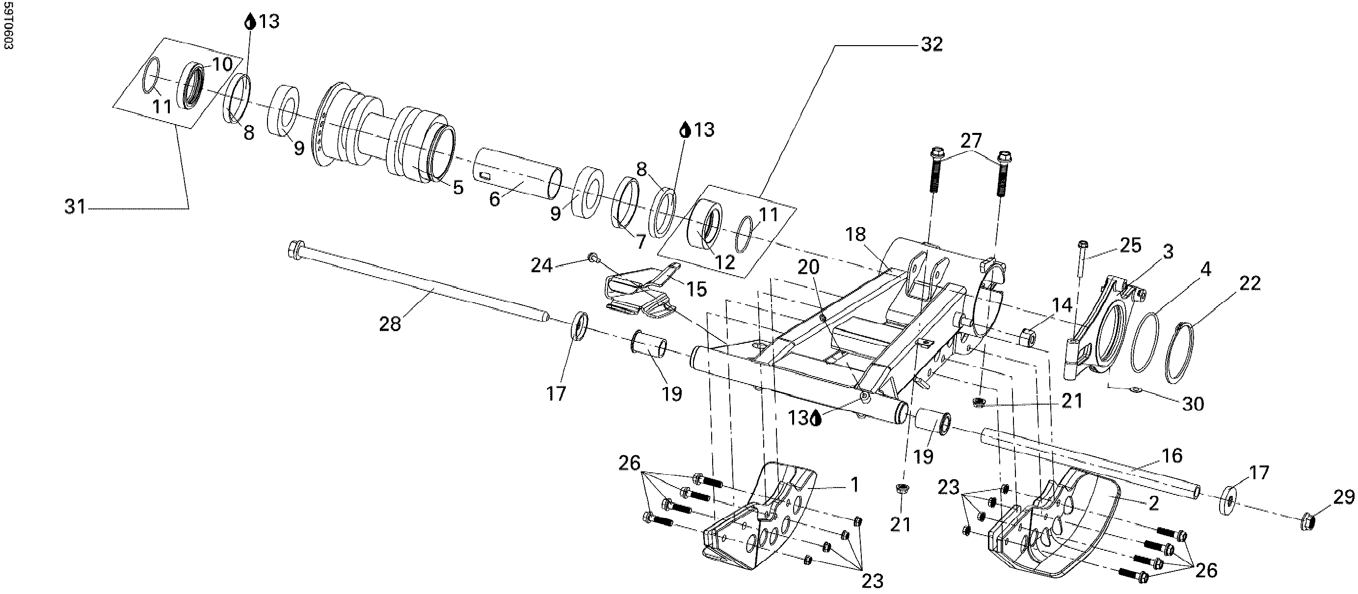 Rear swing arm