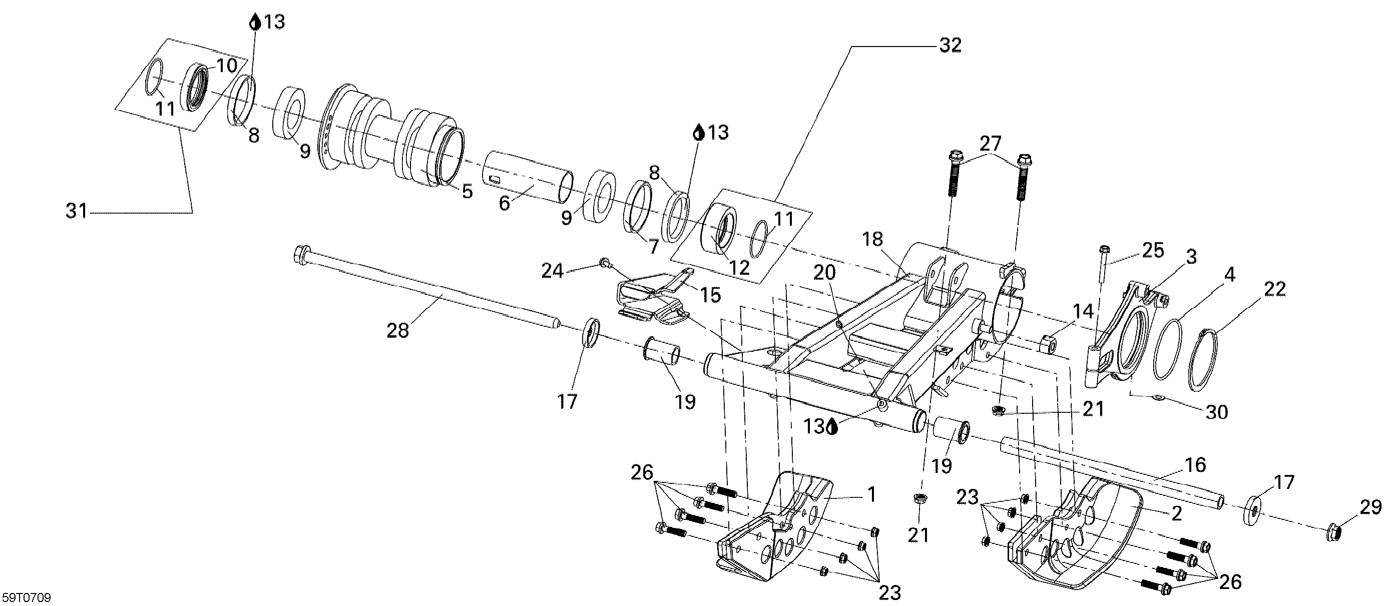 Rear swing arm