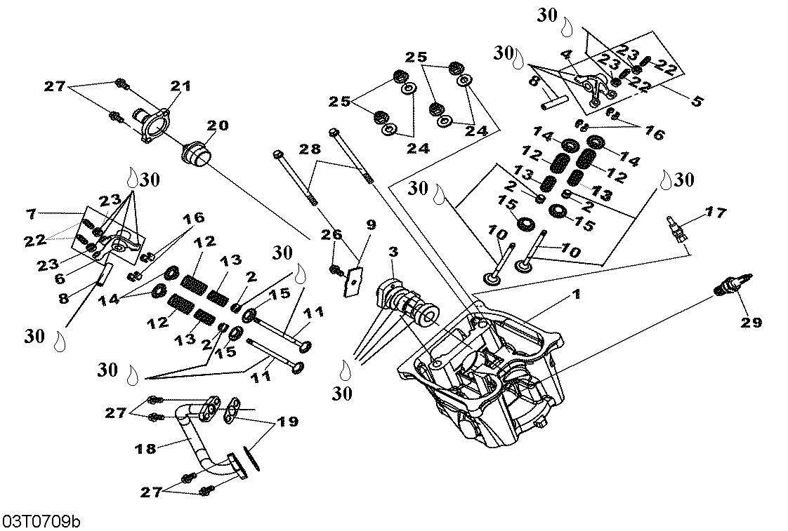 Cylinder head and valve