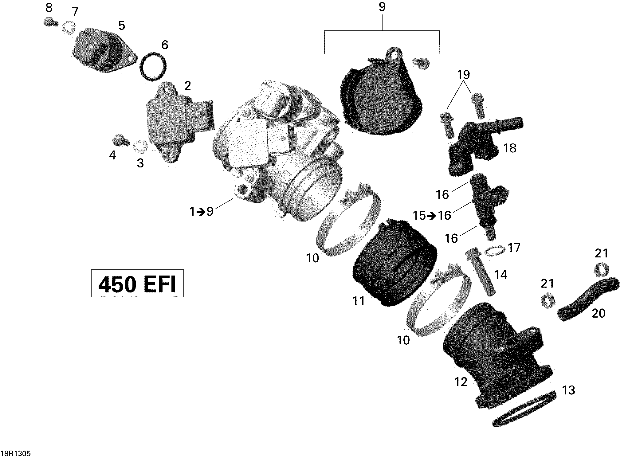 Air intake manifold and throttle body