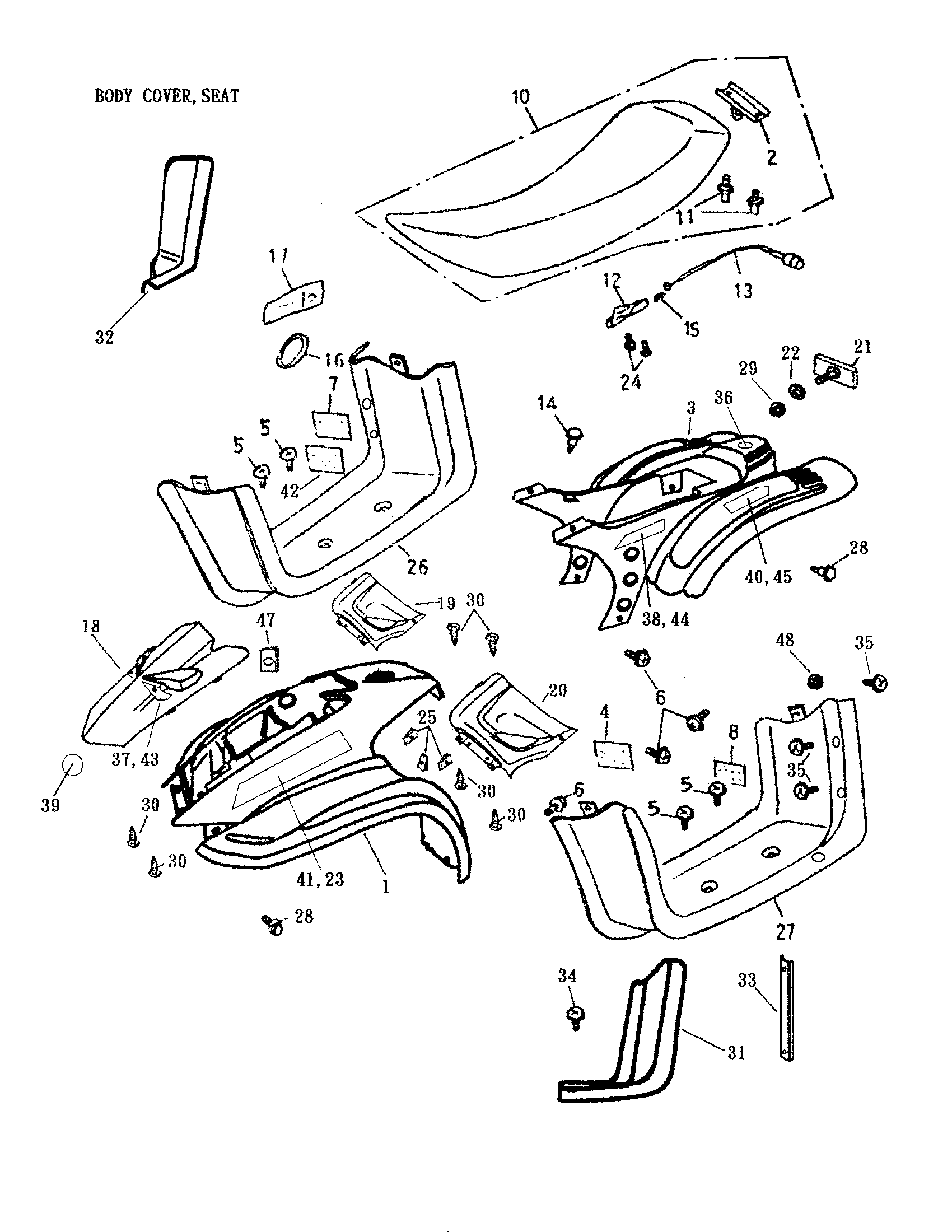 Body cover, seat 166-15