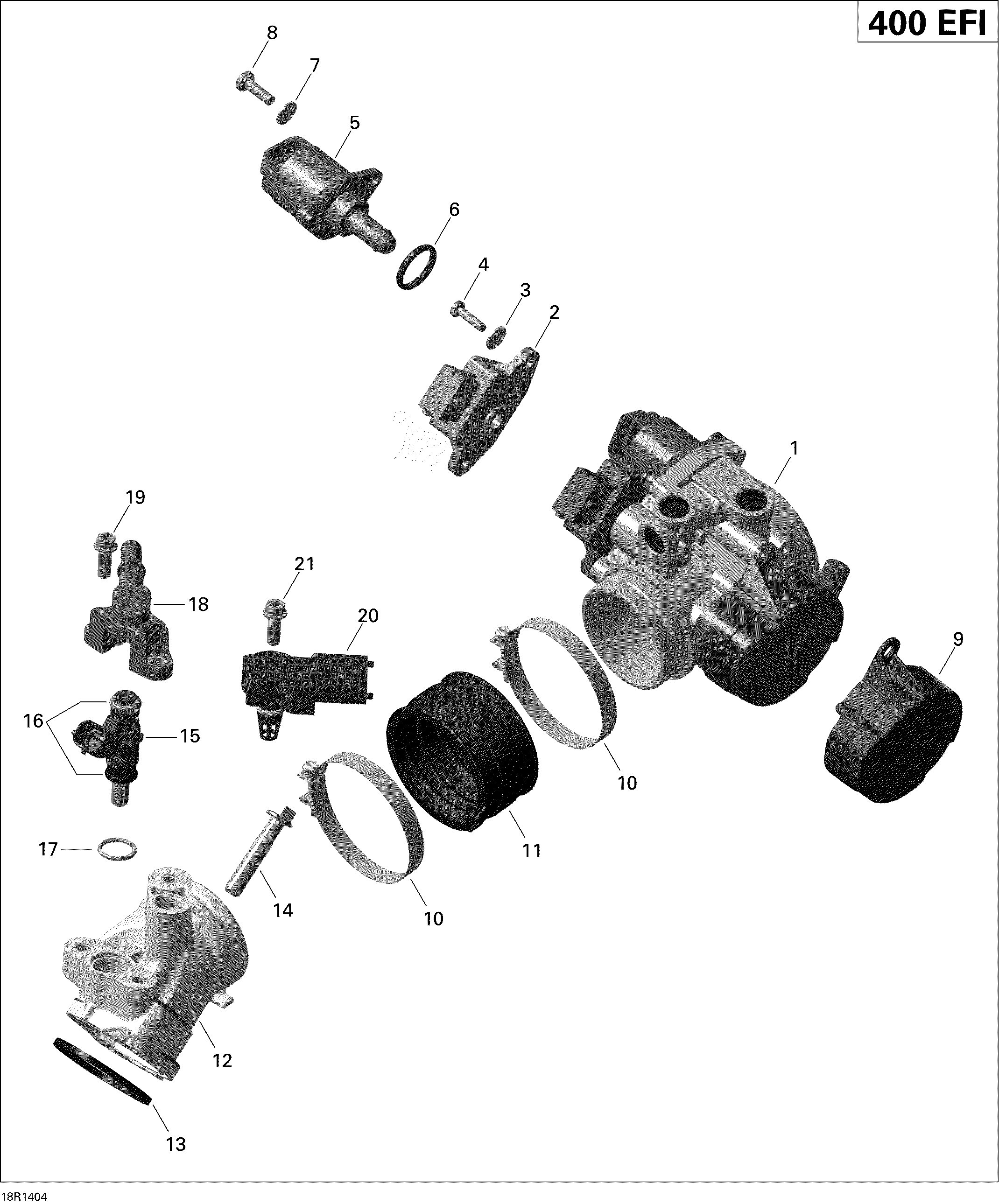 Air intake manifold and throttle body