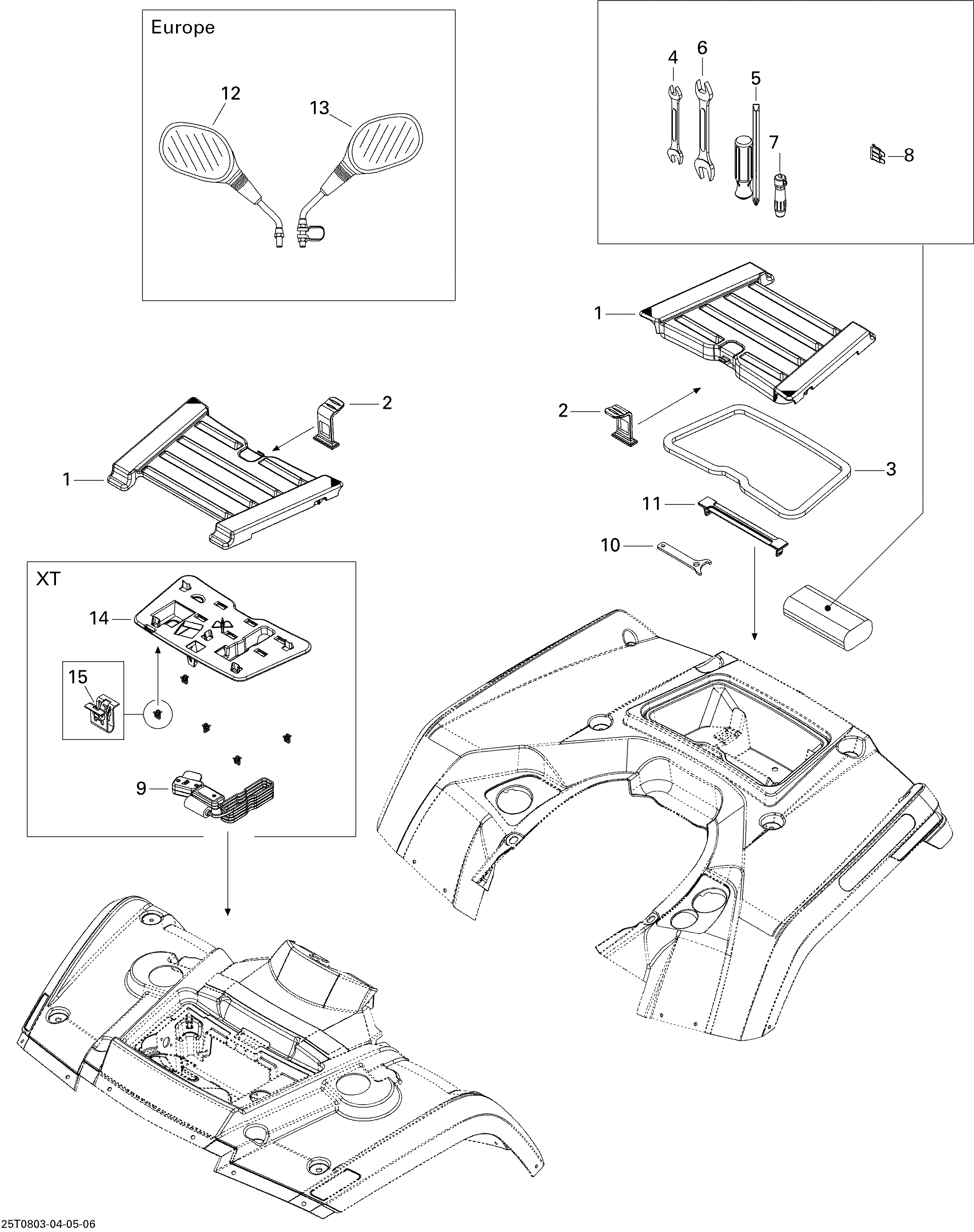 Front and rear trays std