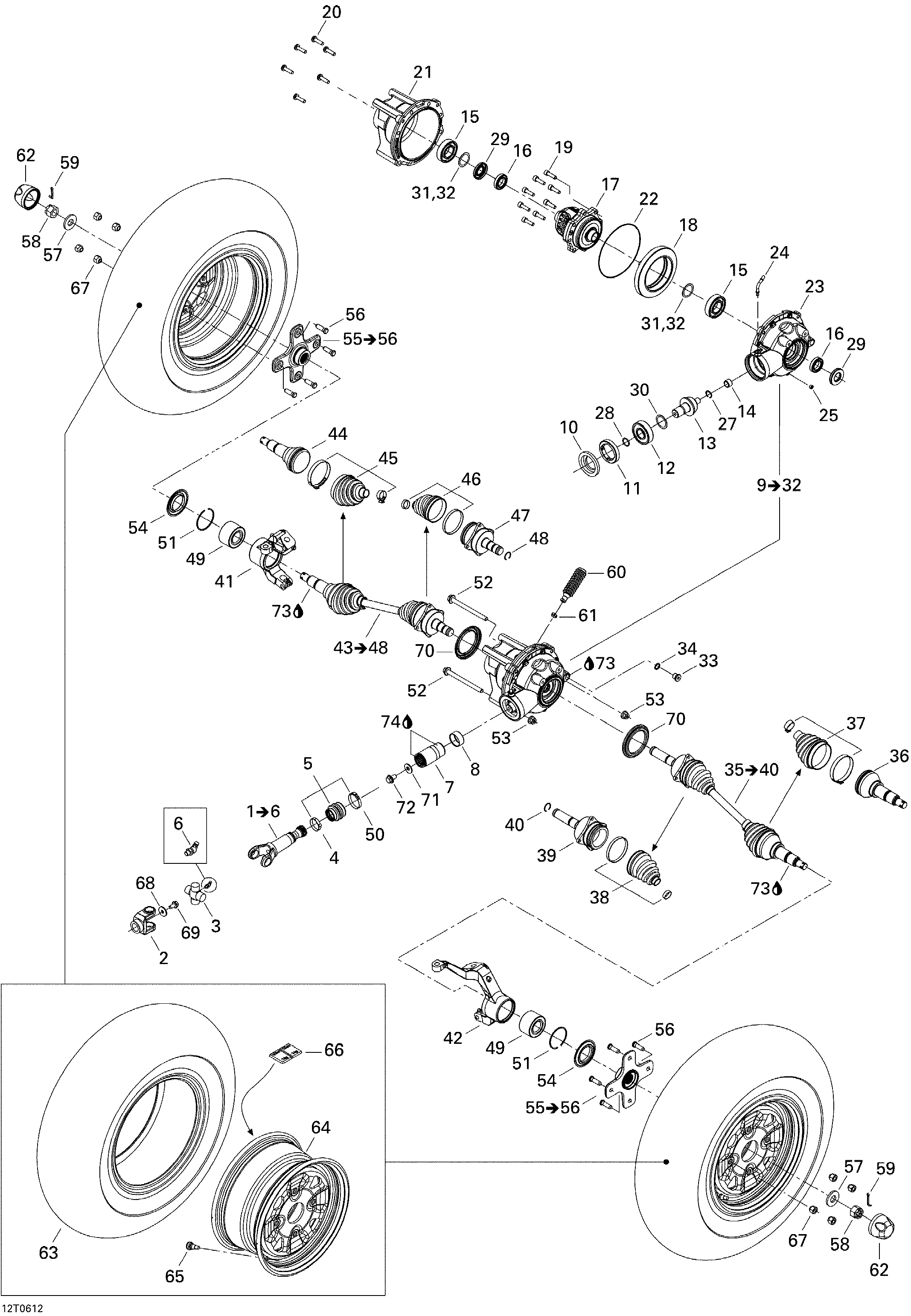 Drive system, front xt