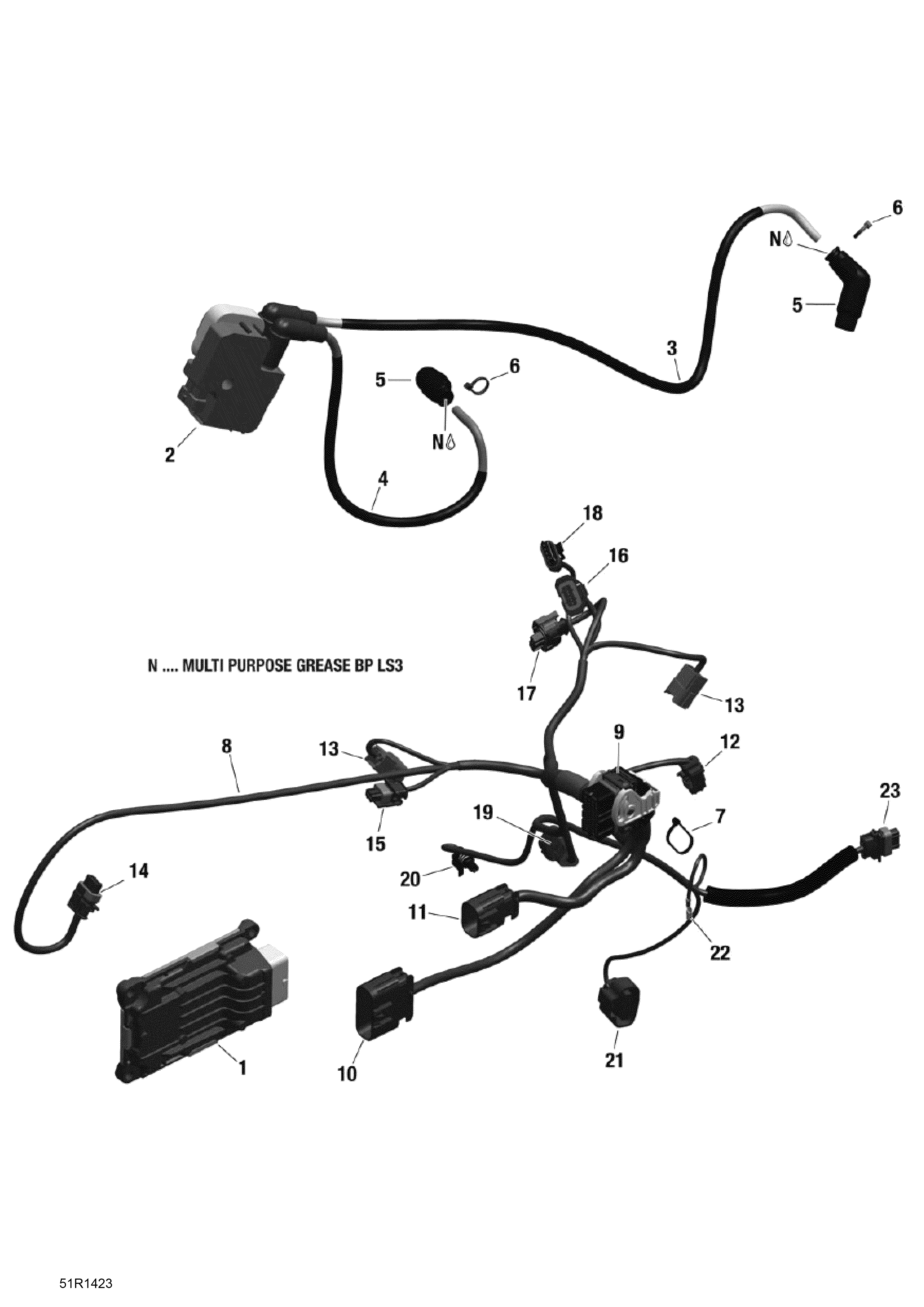 Engine harness and electronic module _51r1423