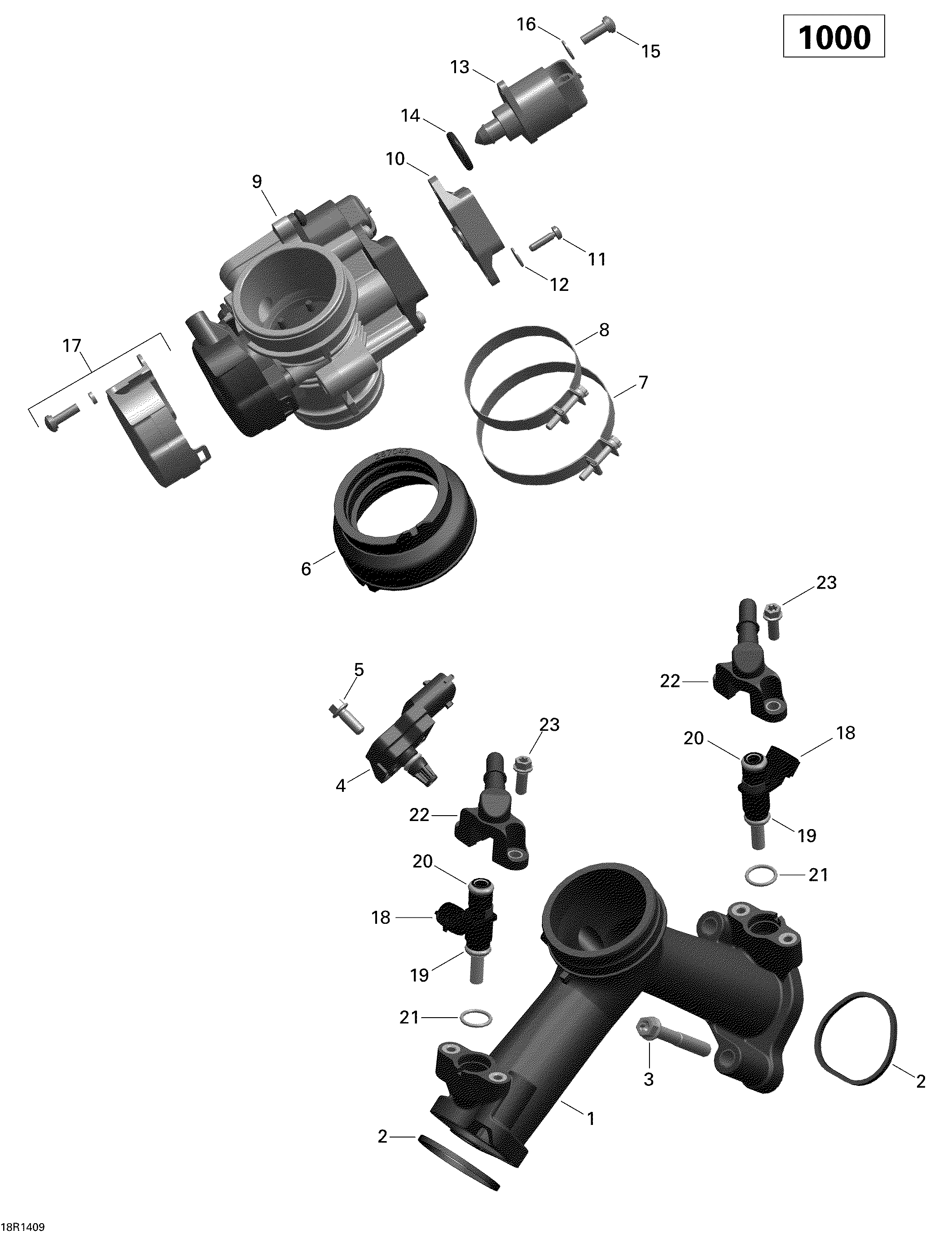 Air intake manifold and throttle body