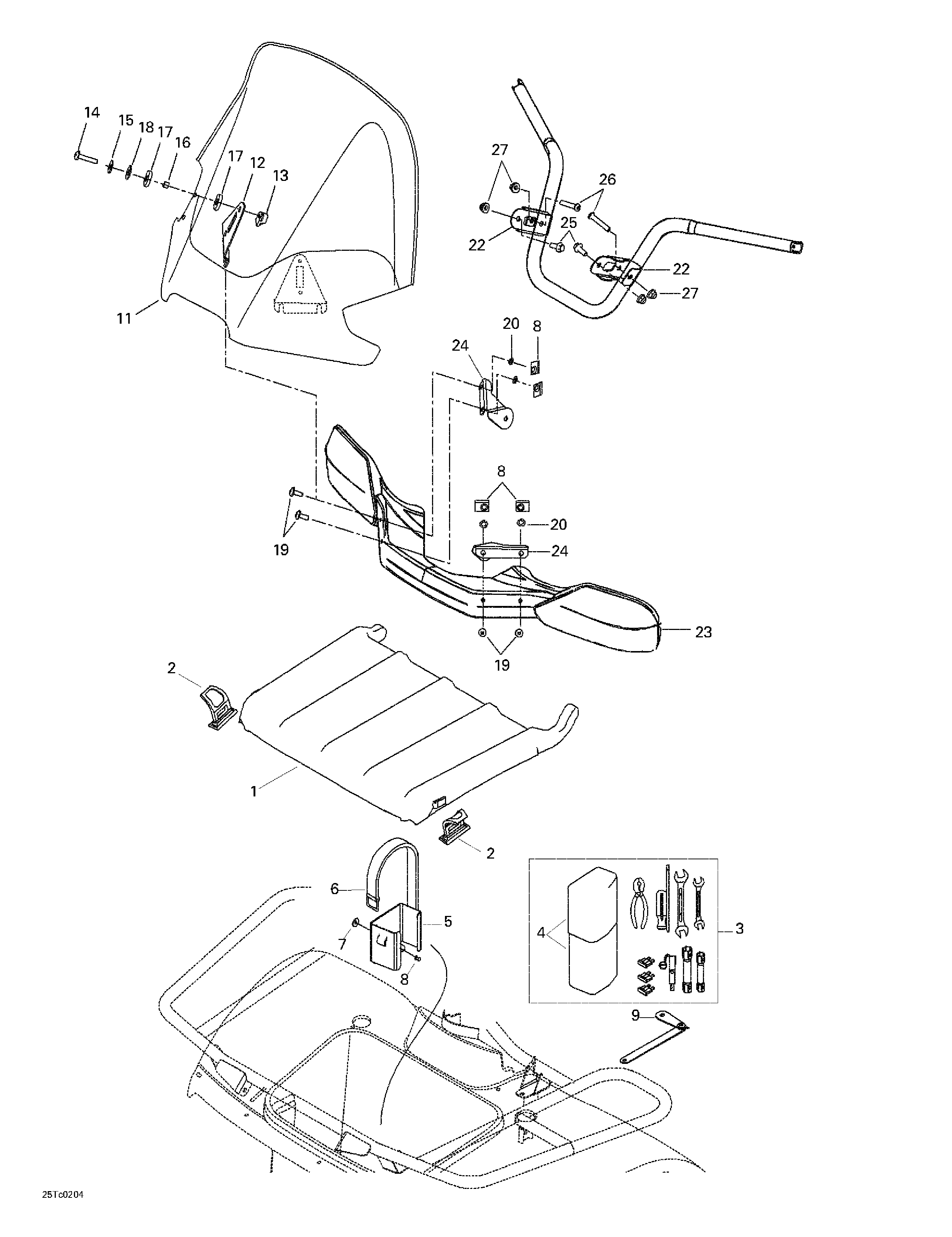 Windshield and 09- front tray