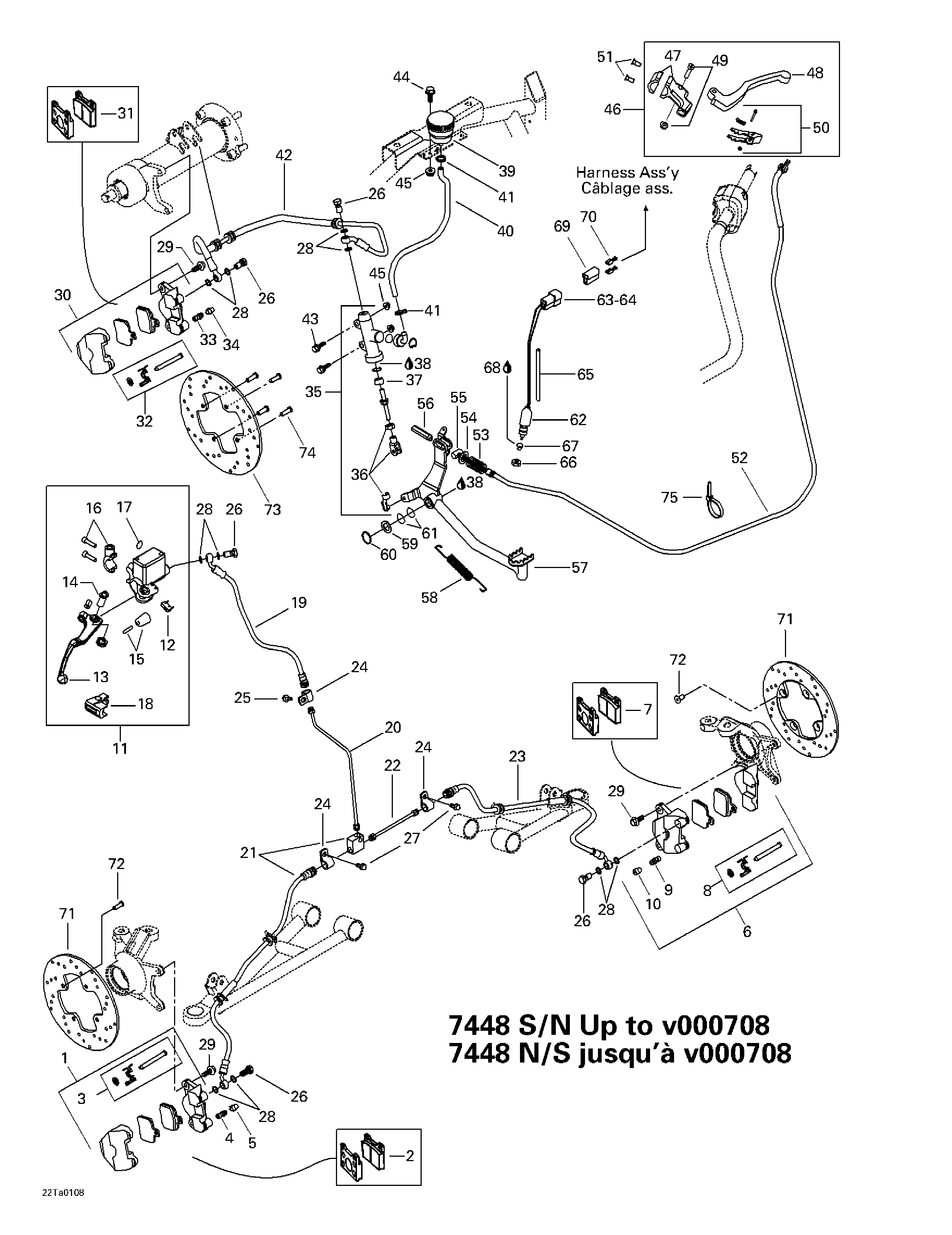 Hydraulic brake (7448 sn up to v000708)