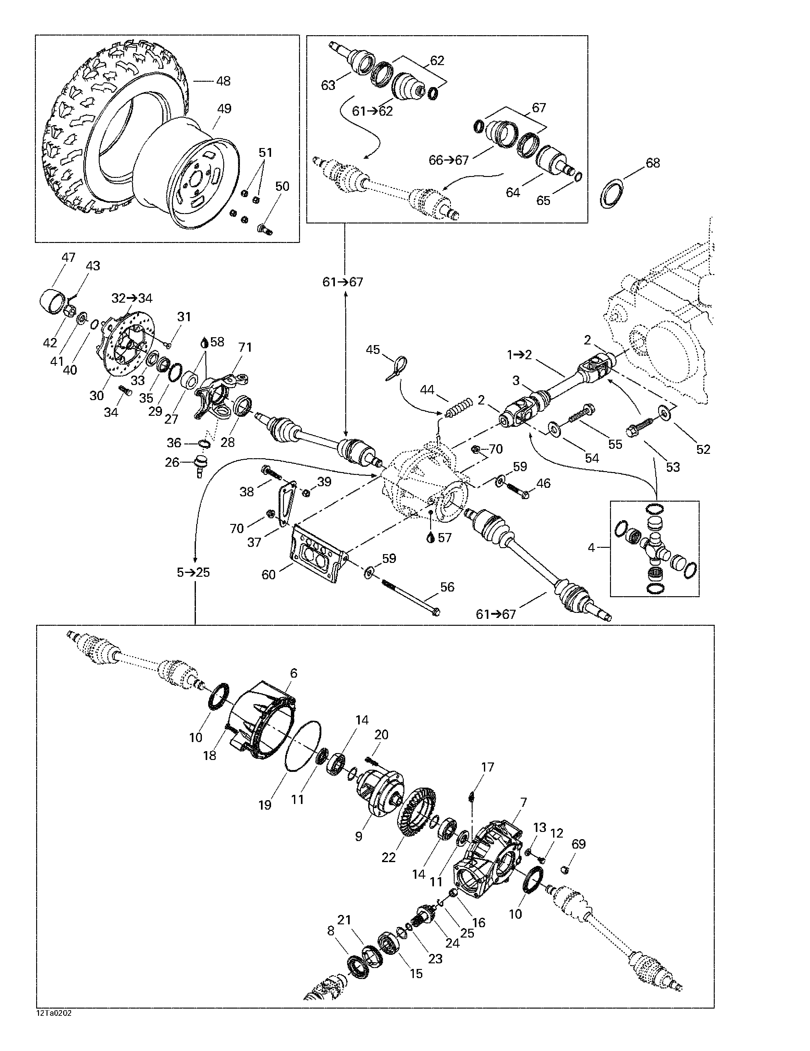 Drive system, front