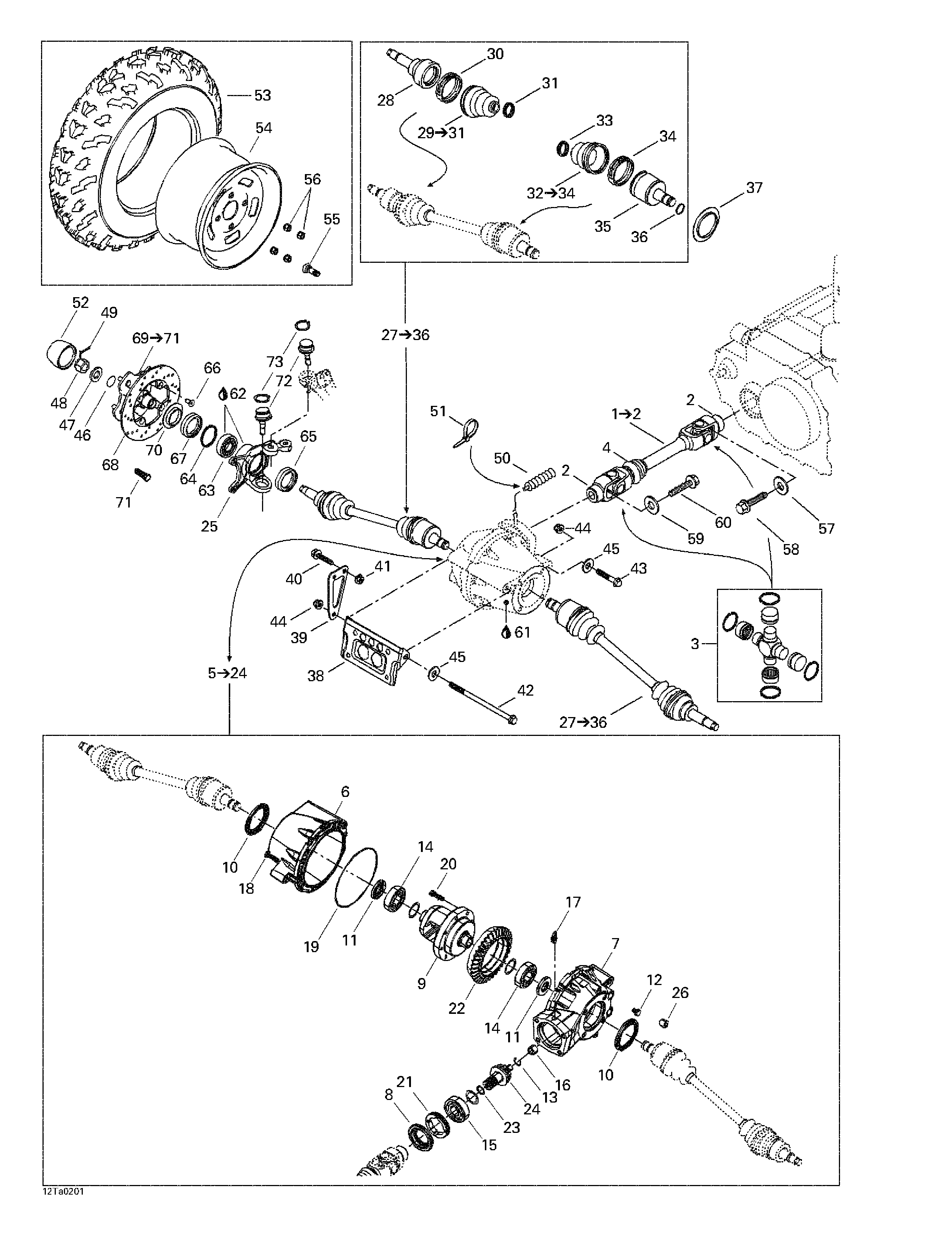 Drive system, front