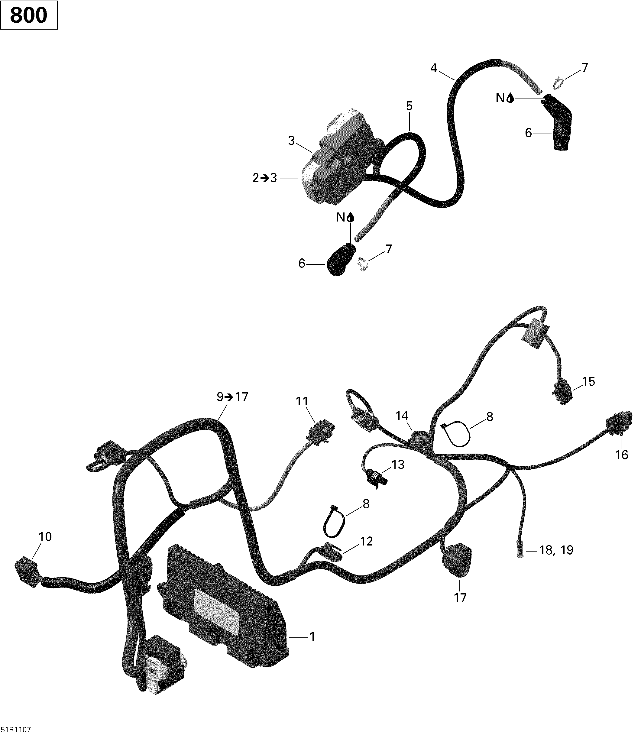 Engine harness and electronic module