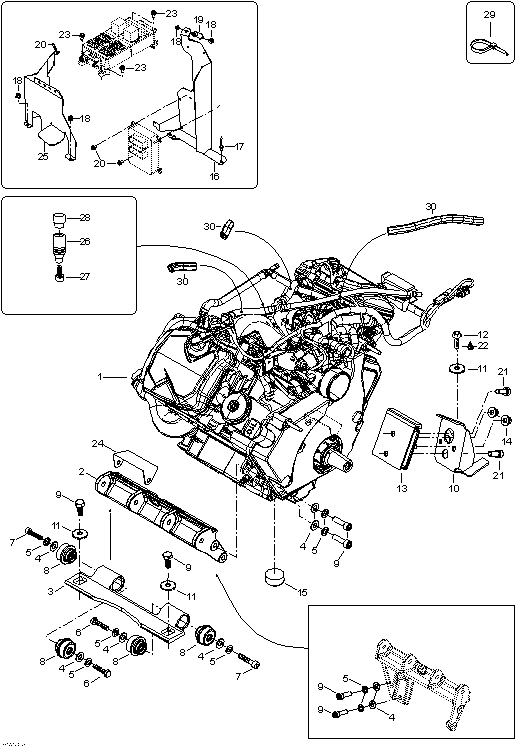 Engine and engine support