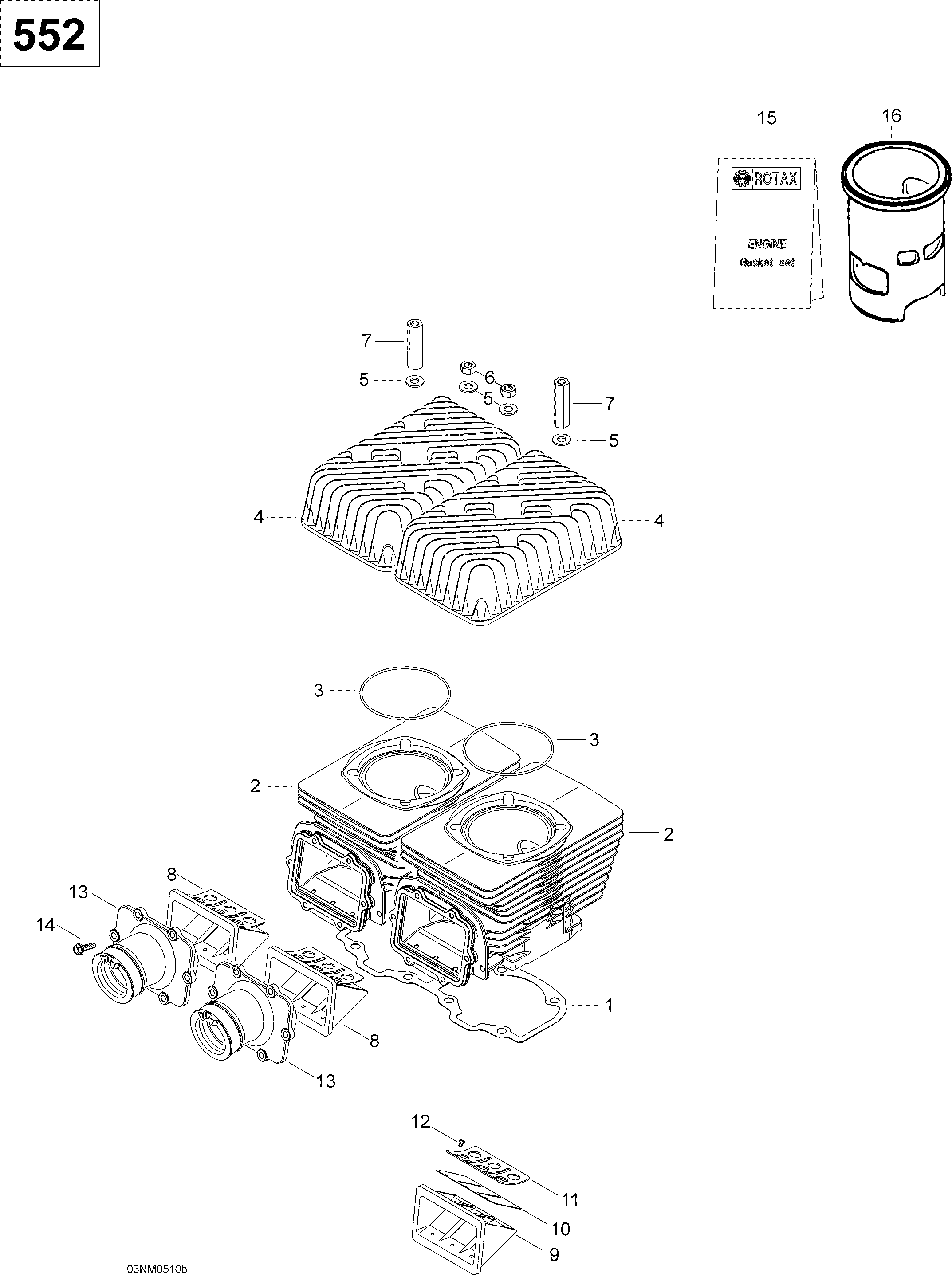 Cylinder and cylinder head 552