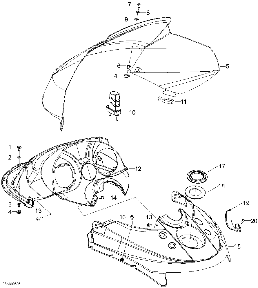 Windshiel and console