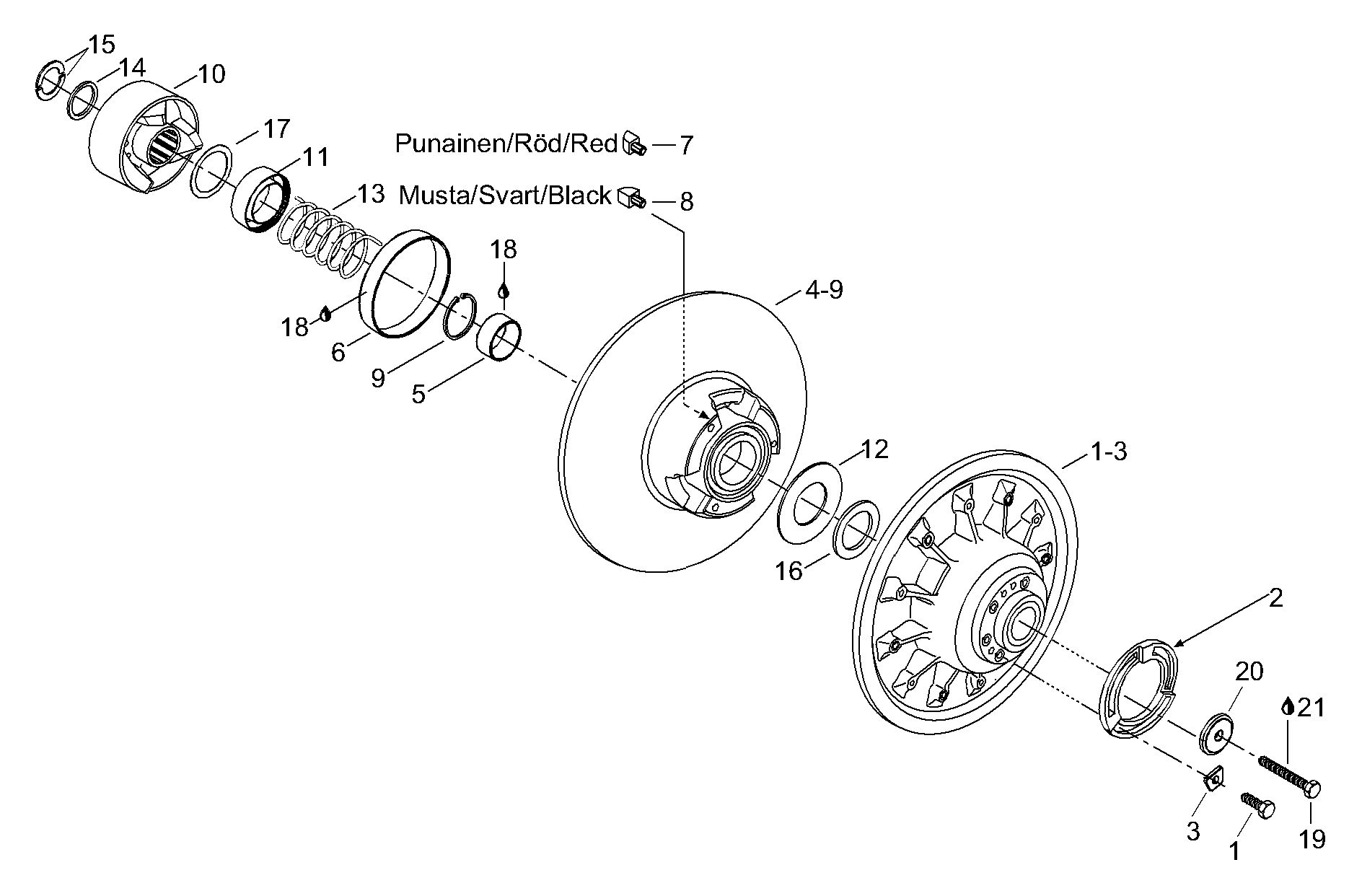 Driven pulley