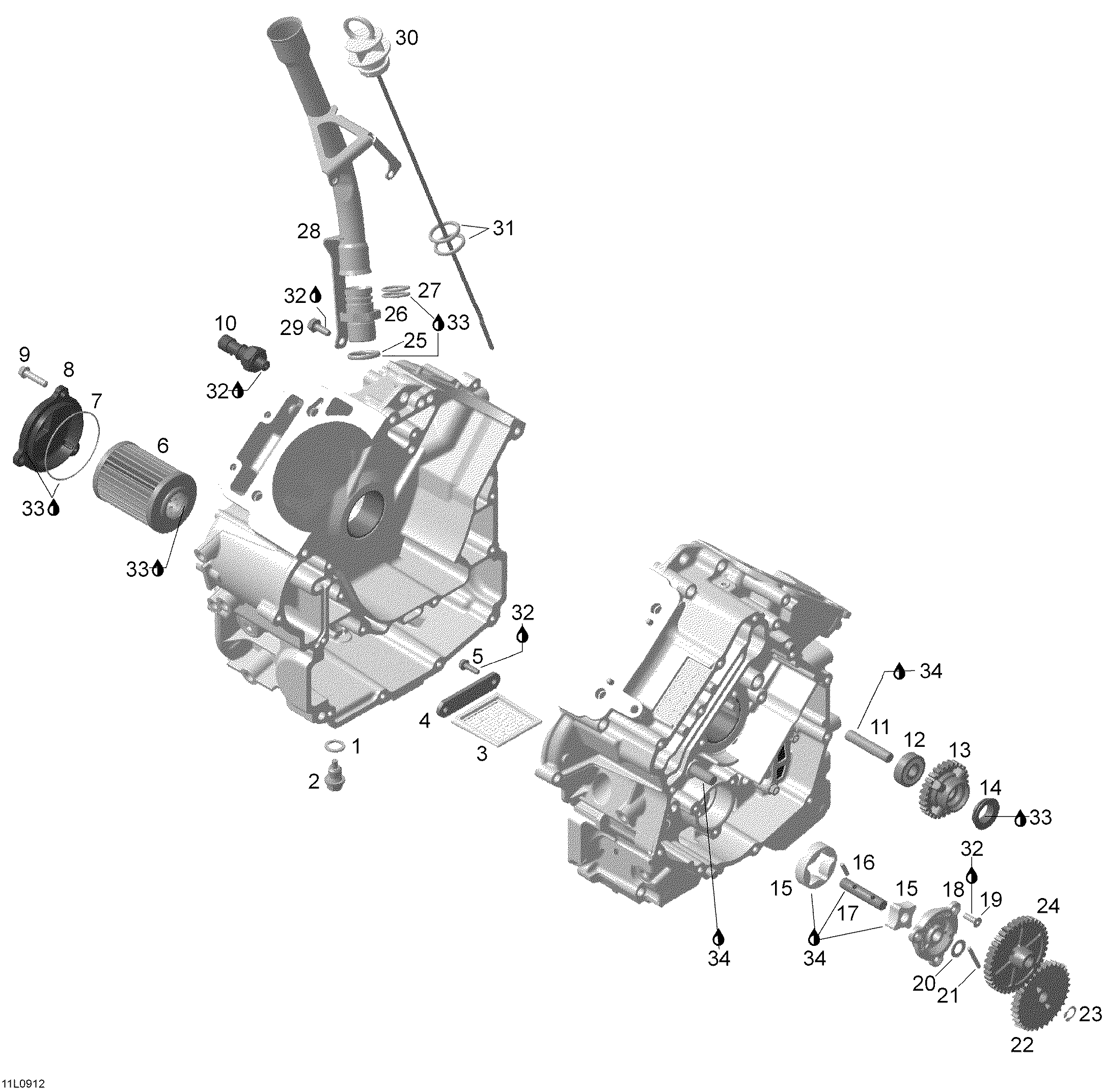 Lubrication and oil pump