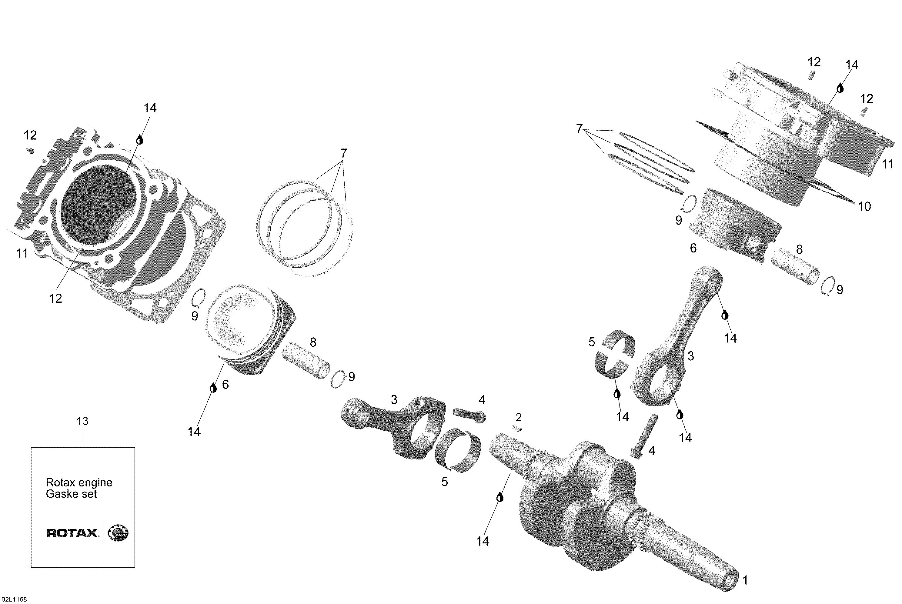 Cylinder and crankshaft