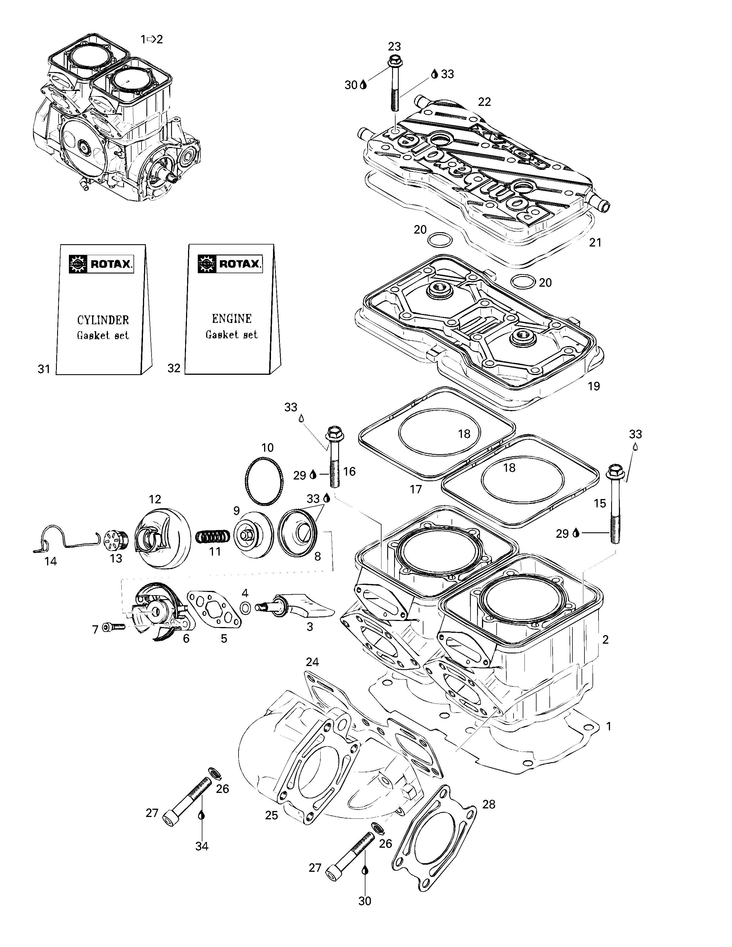 Cylinder, exhaust manifold