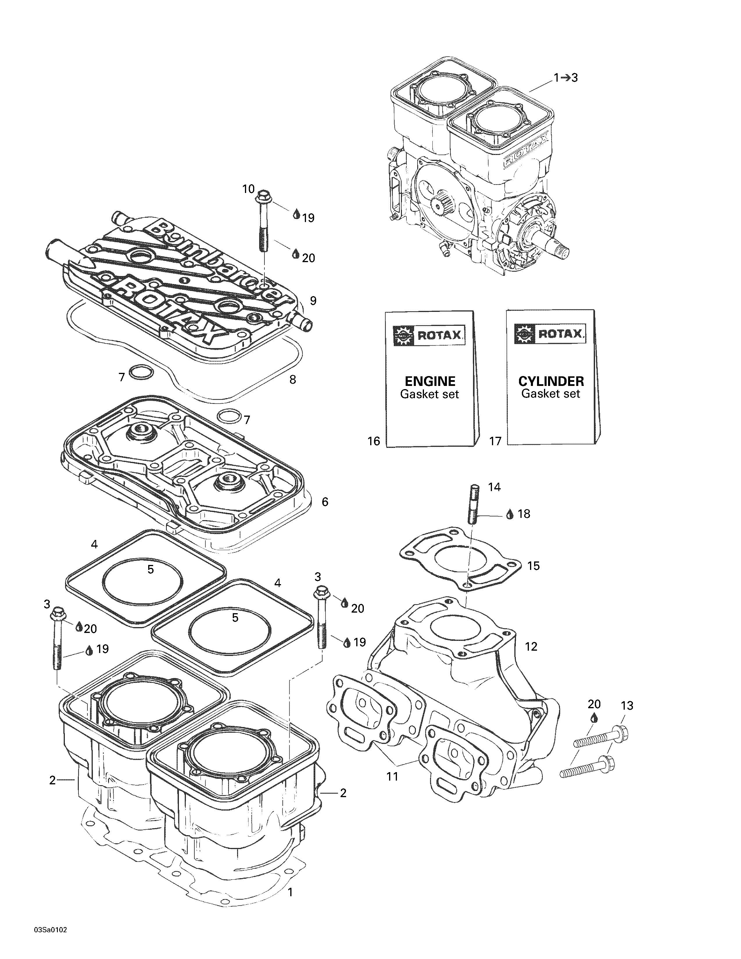 Cylinder, exhaust manifold