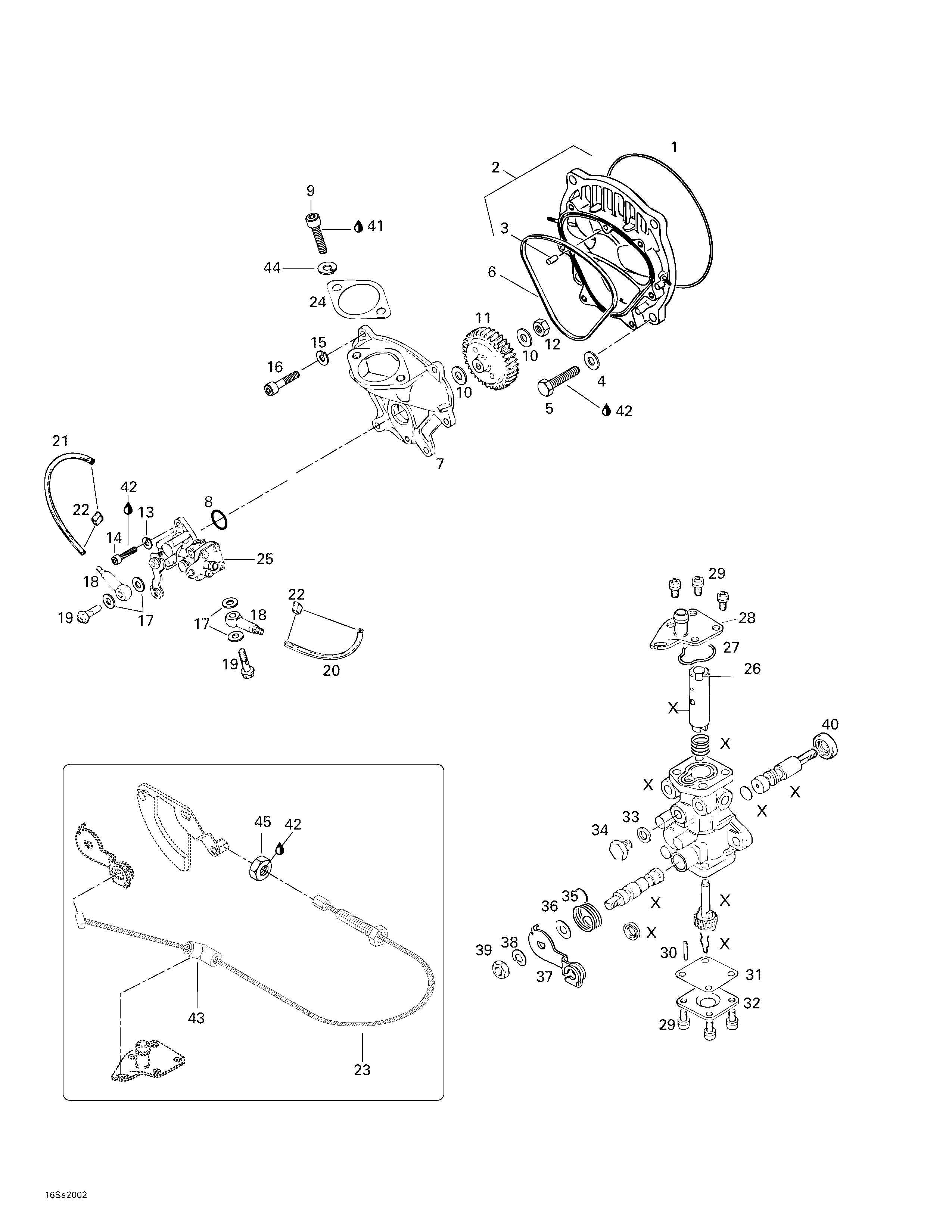 Oil injection system, oil pump, rotary valve