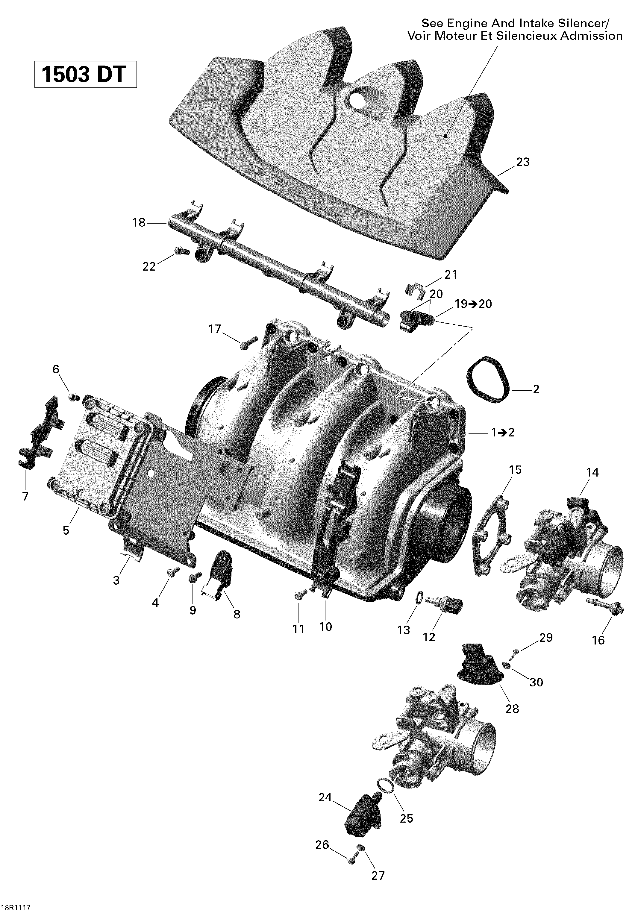 Air intake manifold and throttle body