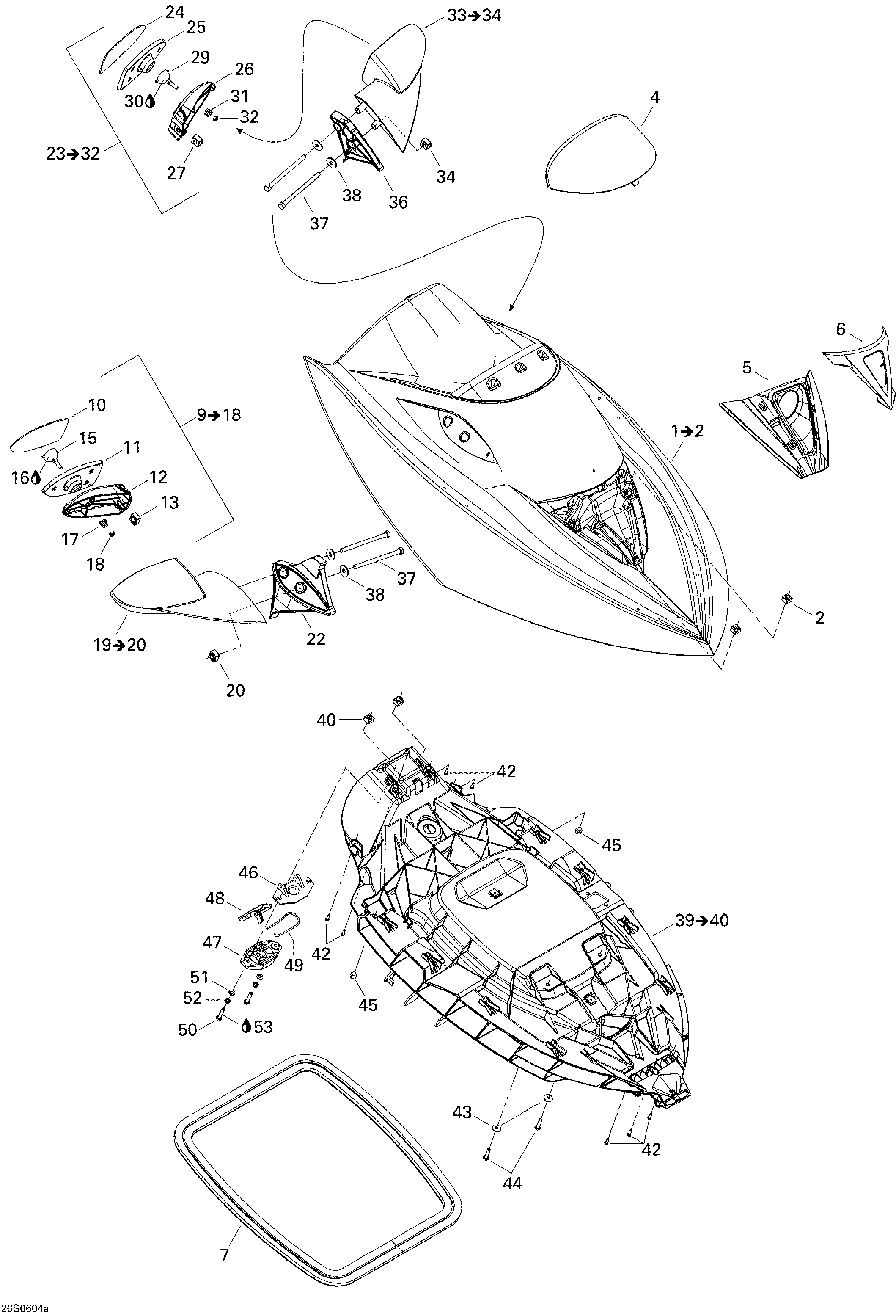 Front storage compartment 1, std