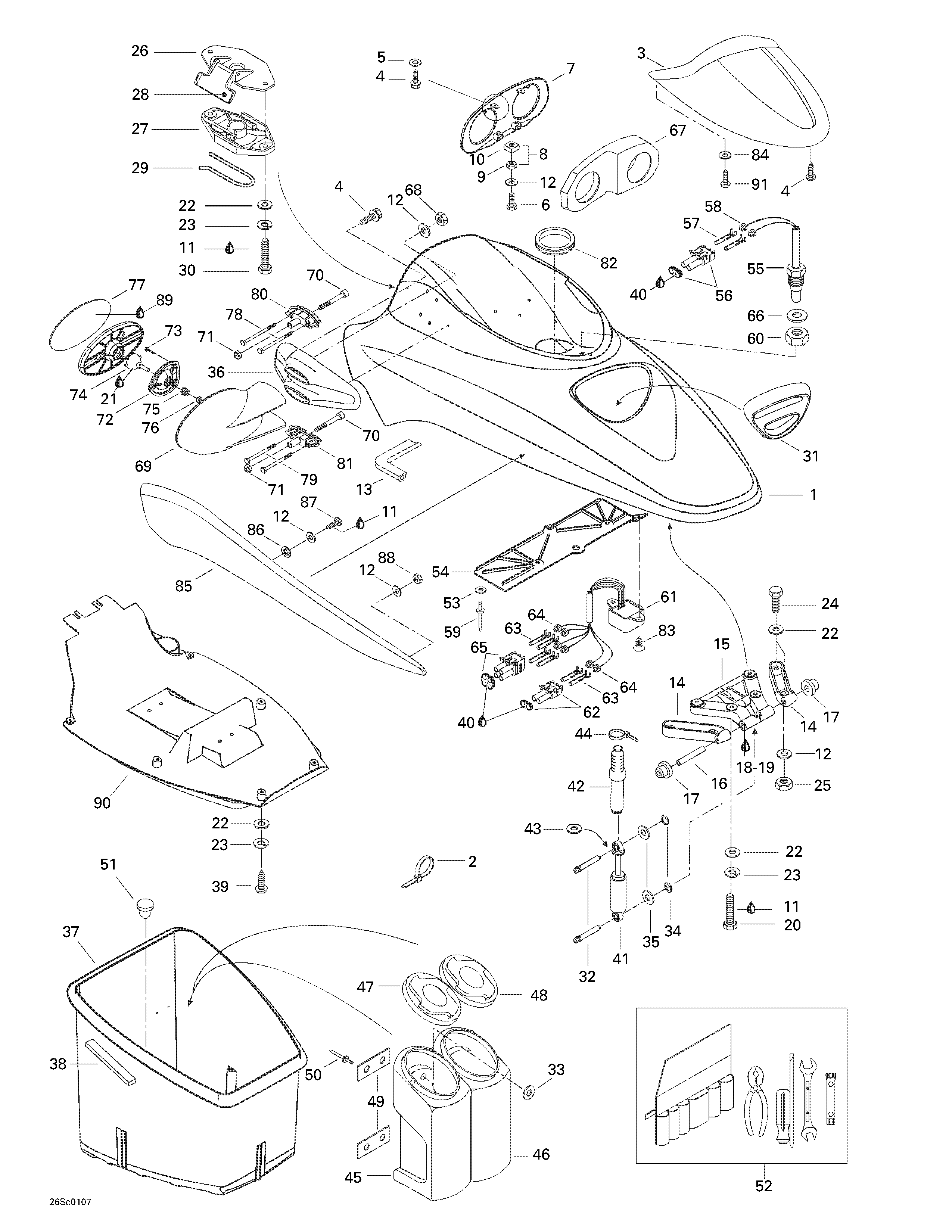 Front storage compartment