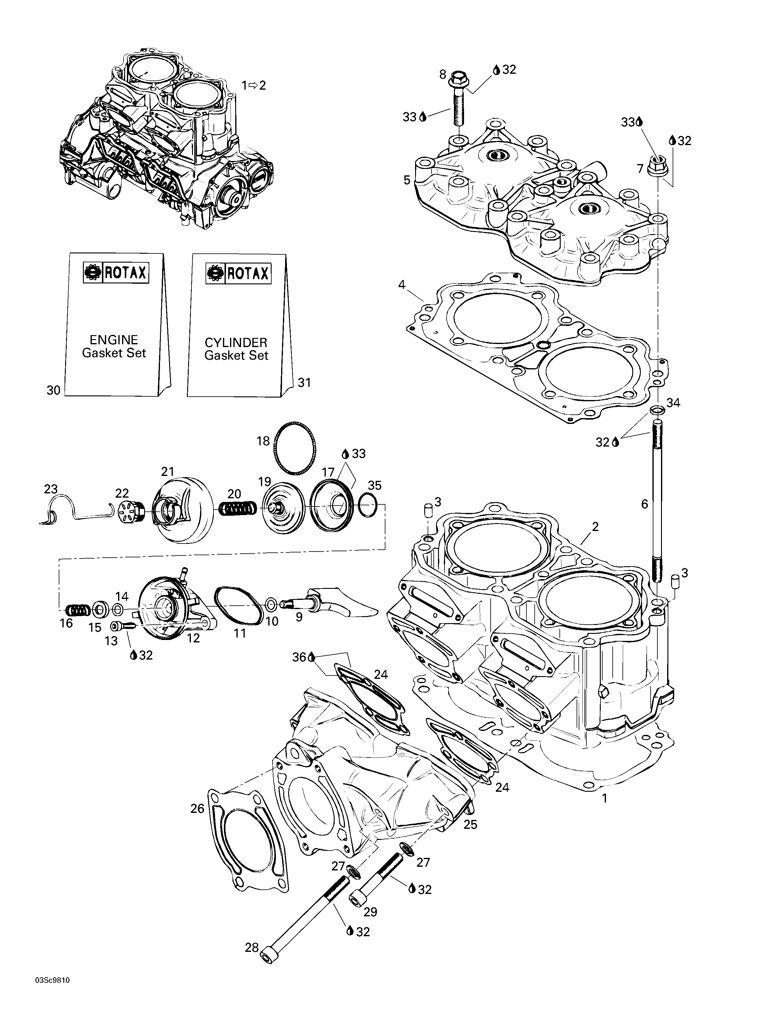 Cylinder, exhaust manifold