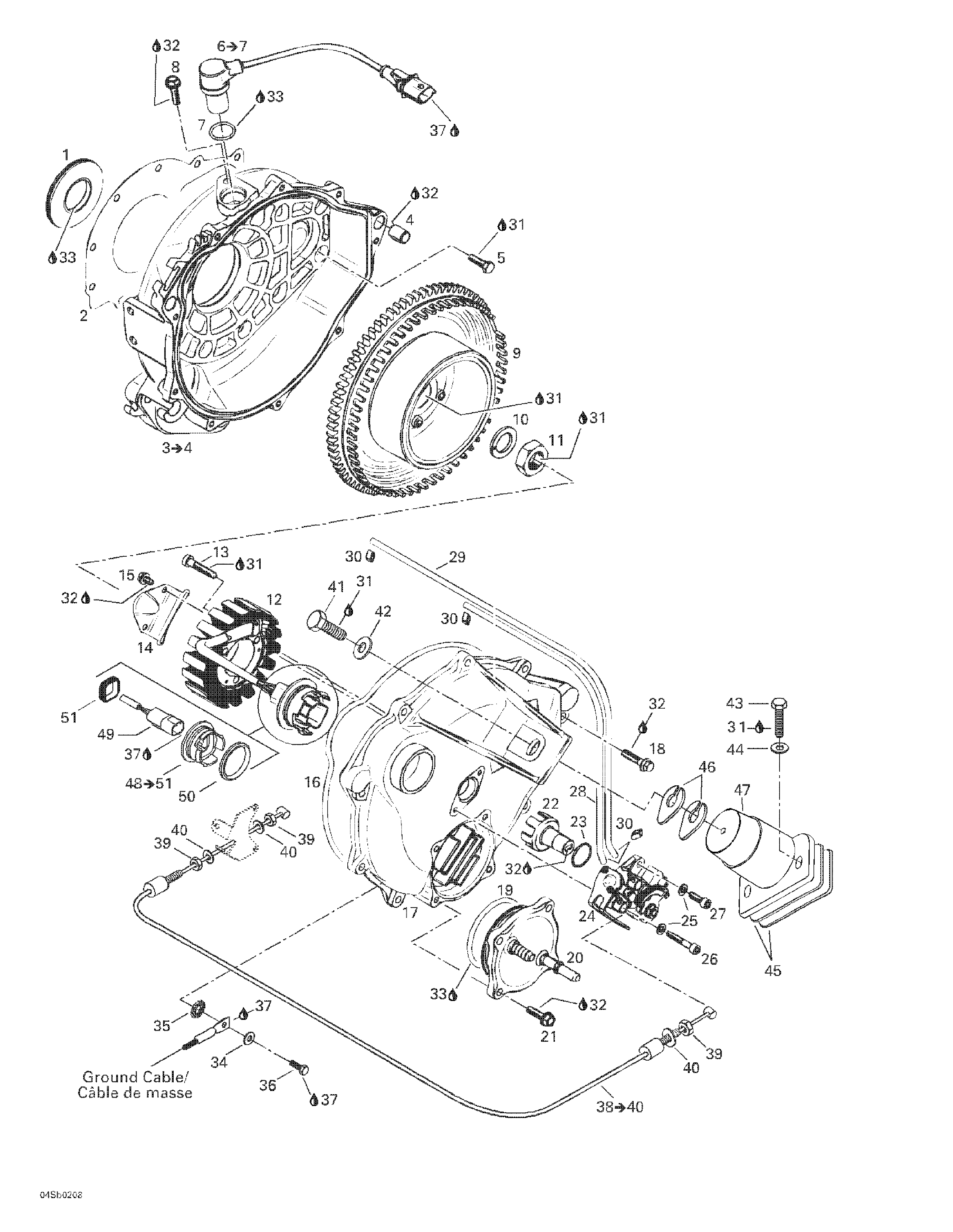 Magneto, oil pump