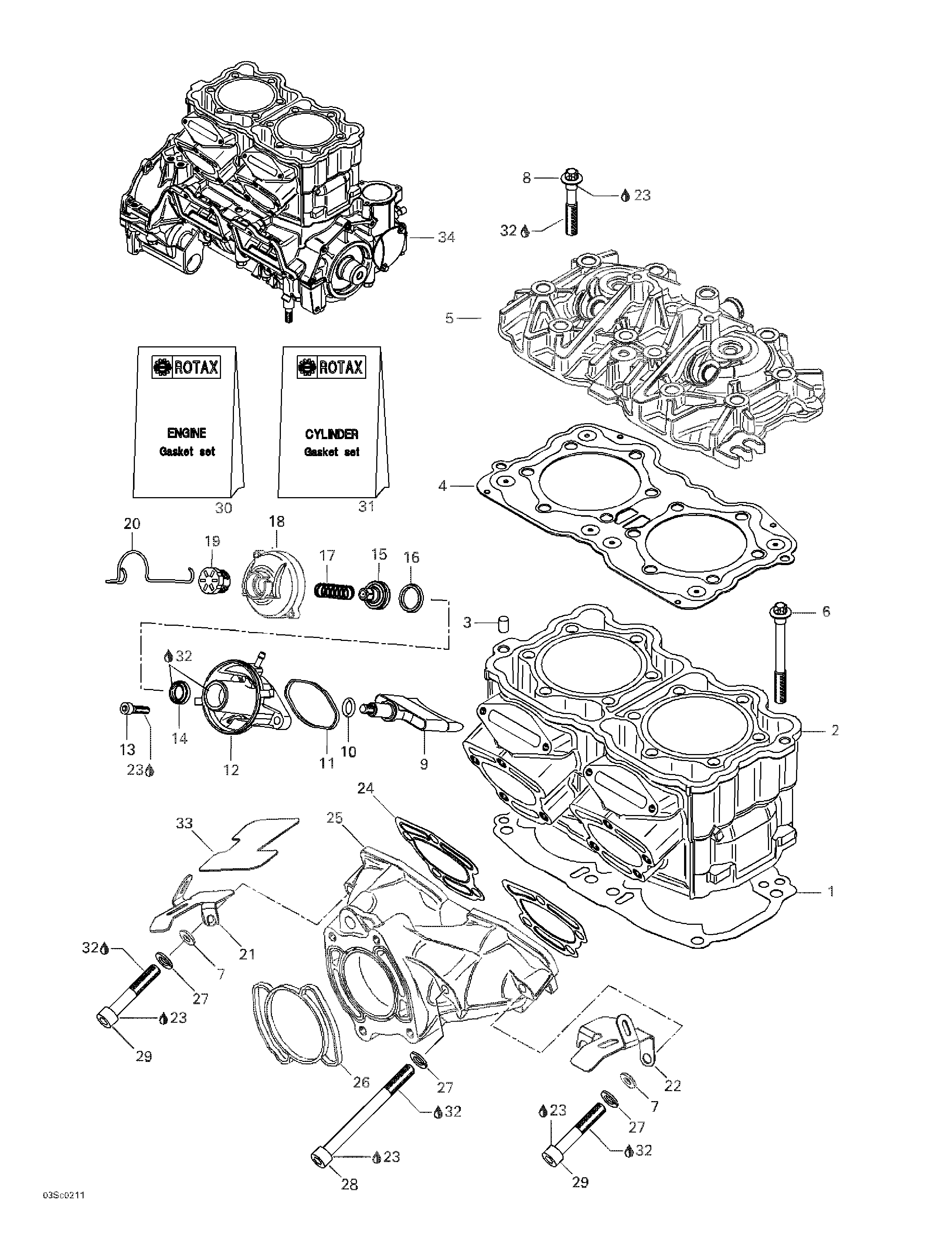 Cylinder, exhaust manifold