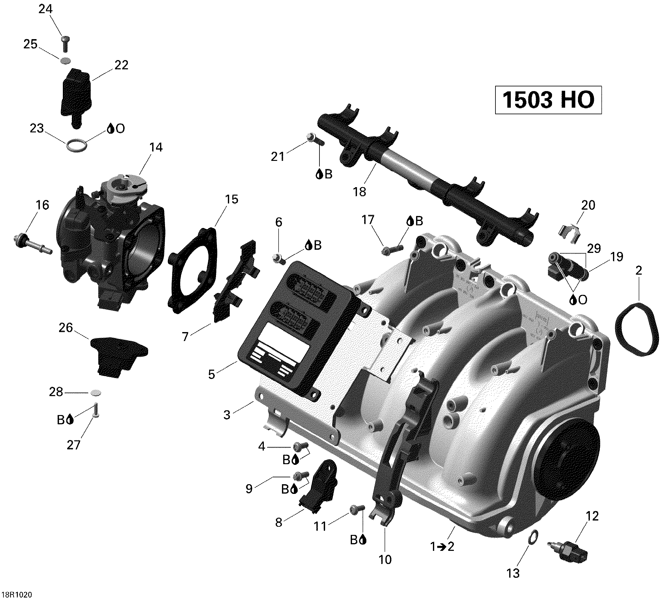 Air intake manifold and throttle body v1