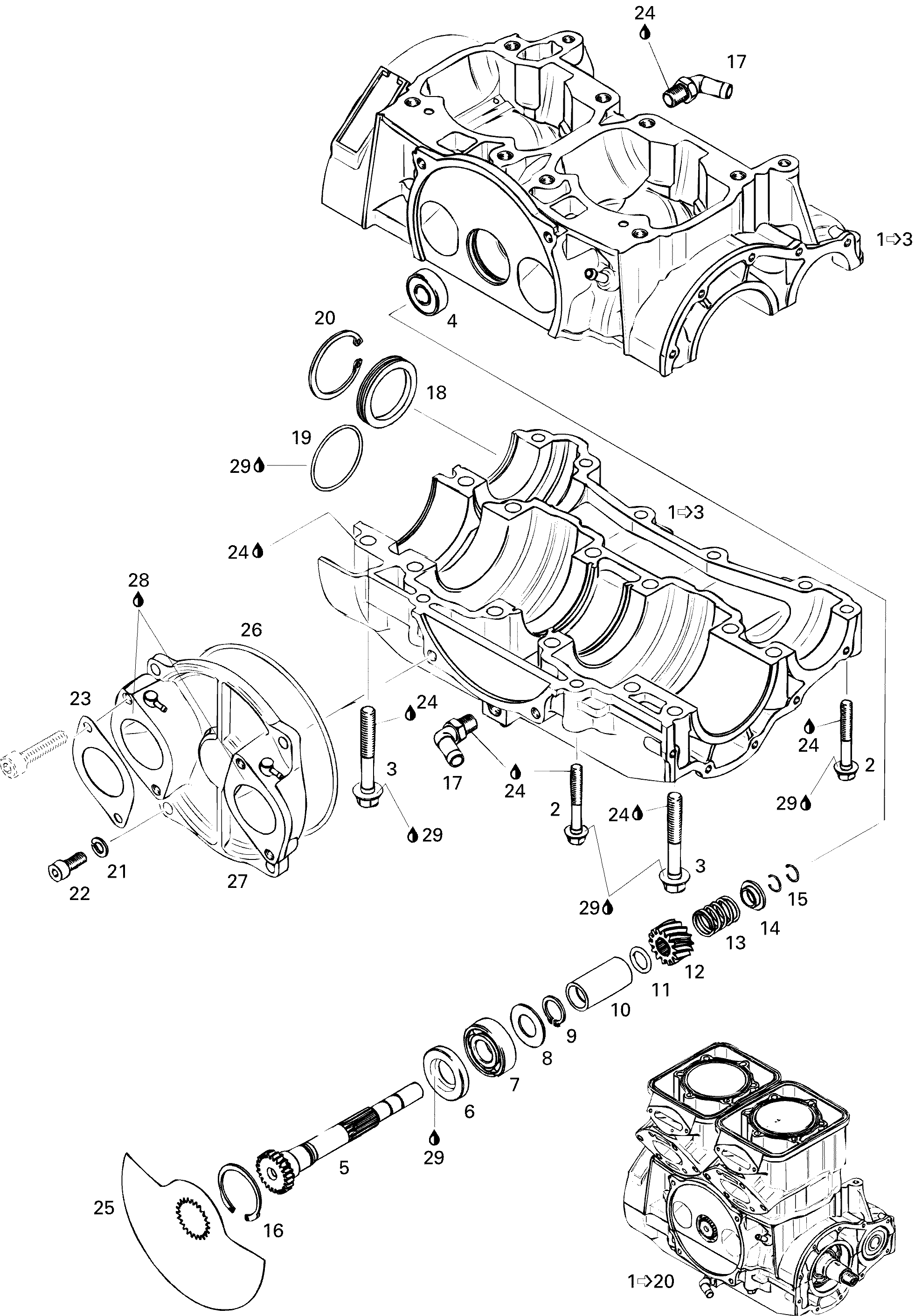 Crankcase and rotary valve