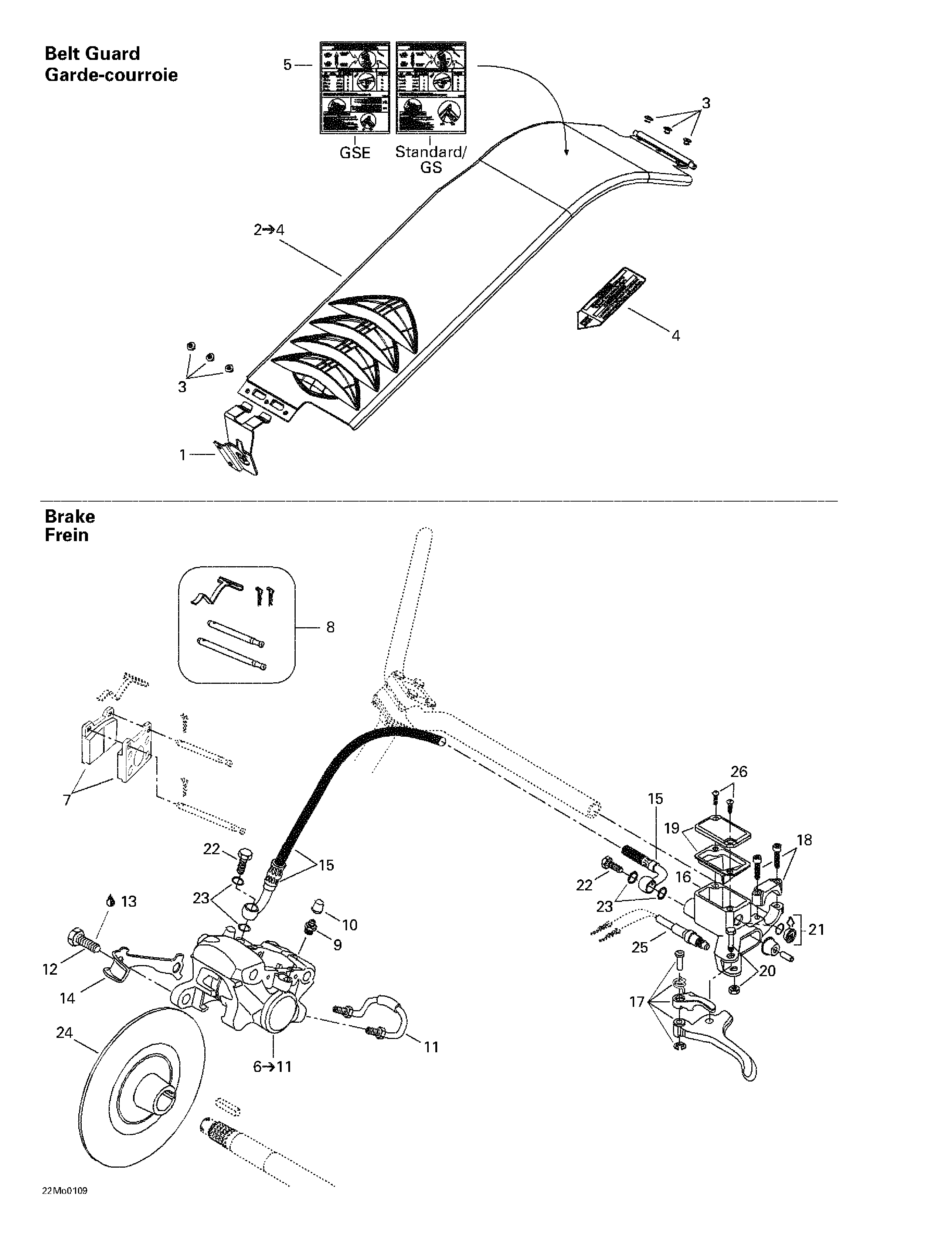 Hydraulic brake and belt guard