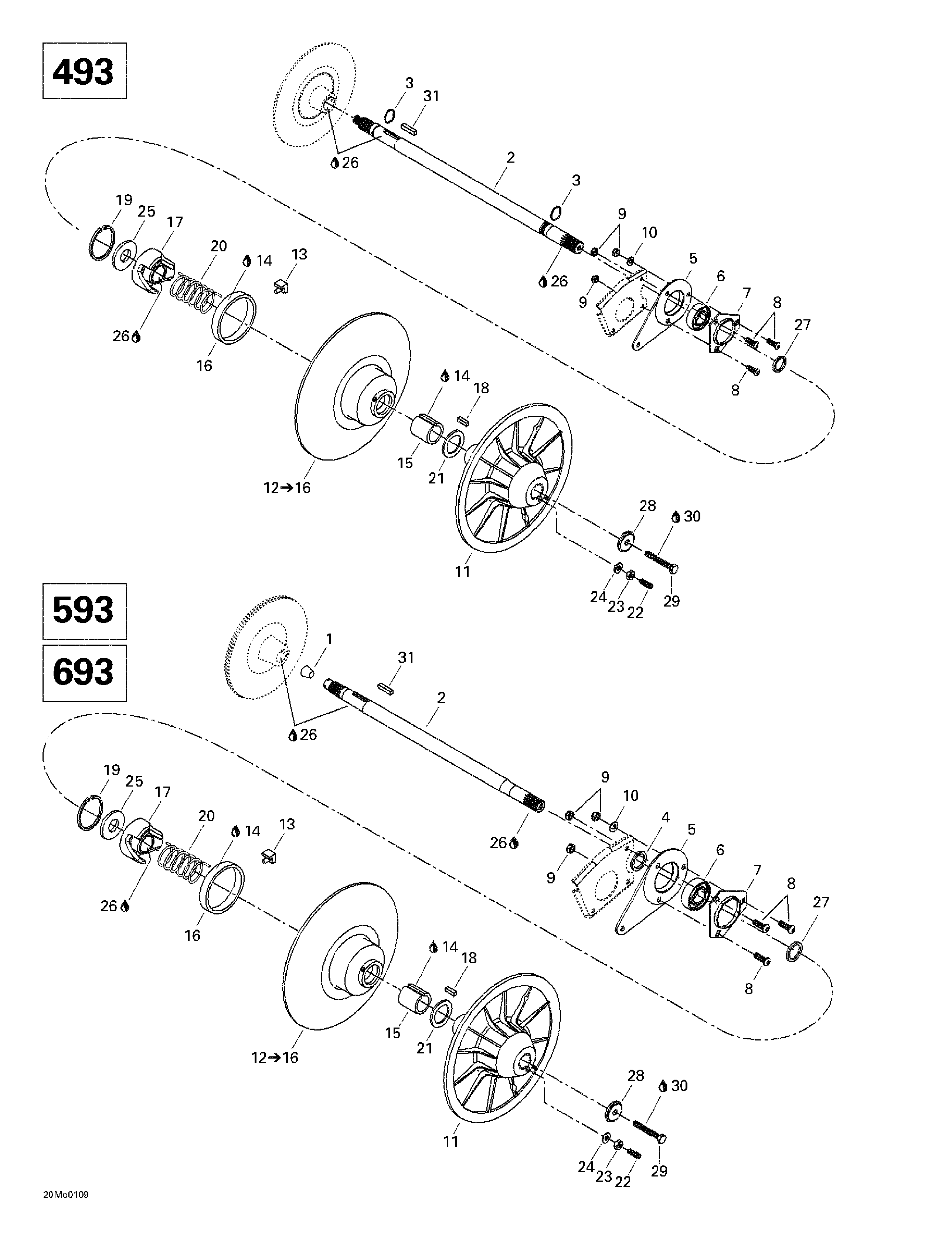 Driven pulley