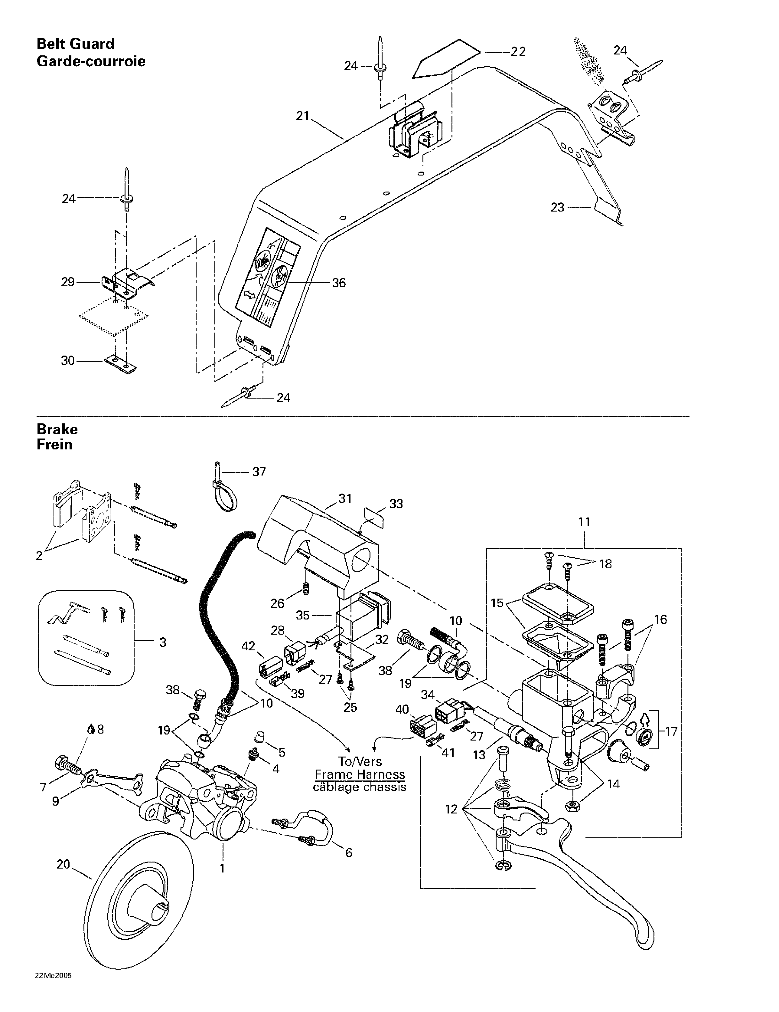 Hydraulic brake and belt guard