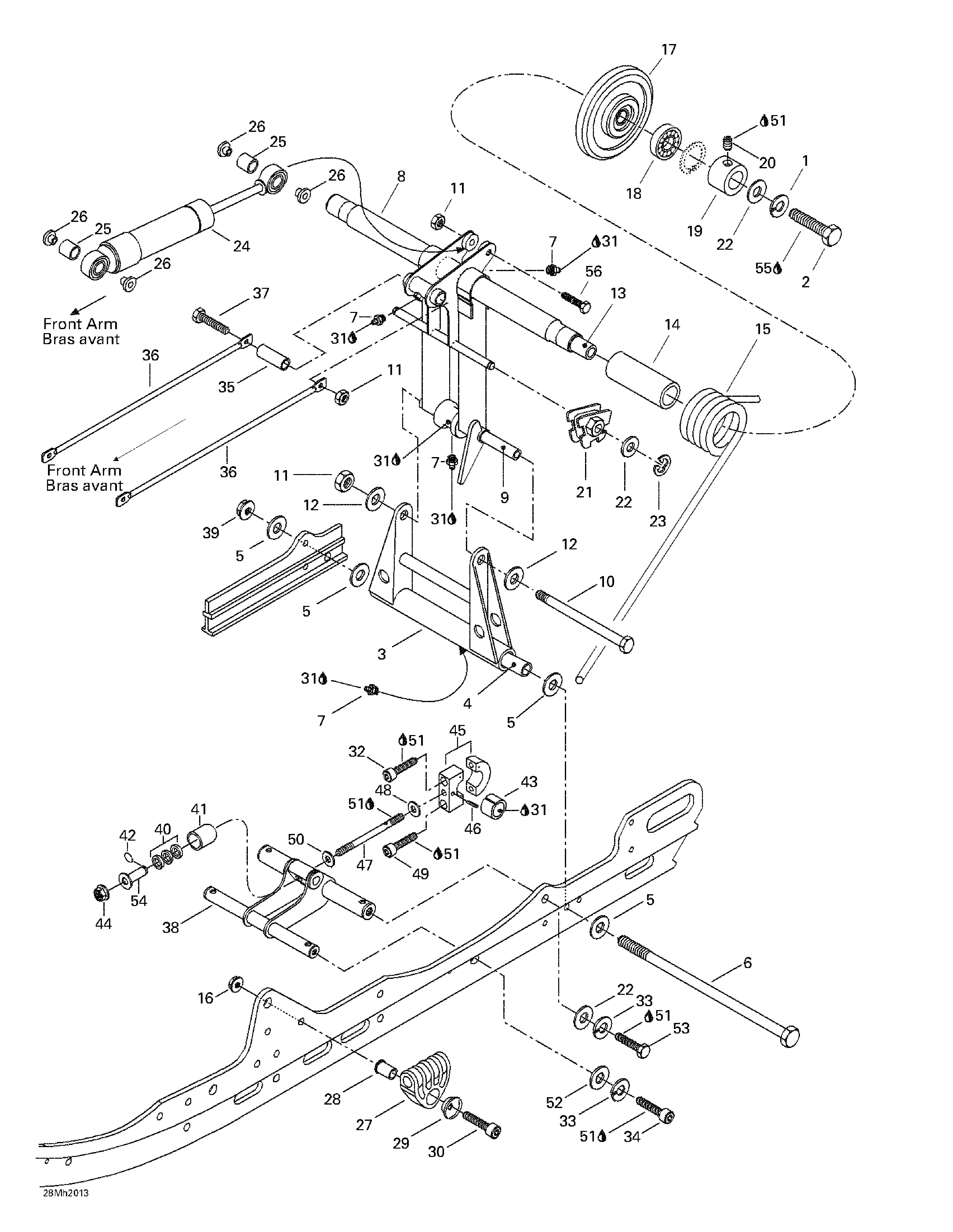 Rear arm, rear suspension