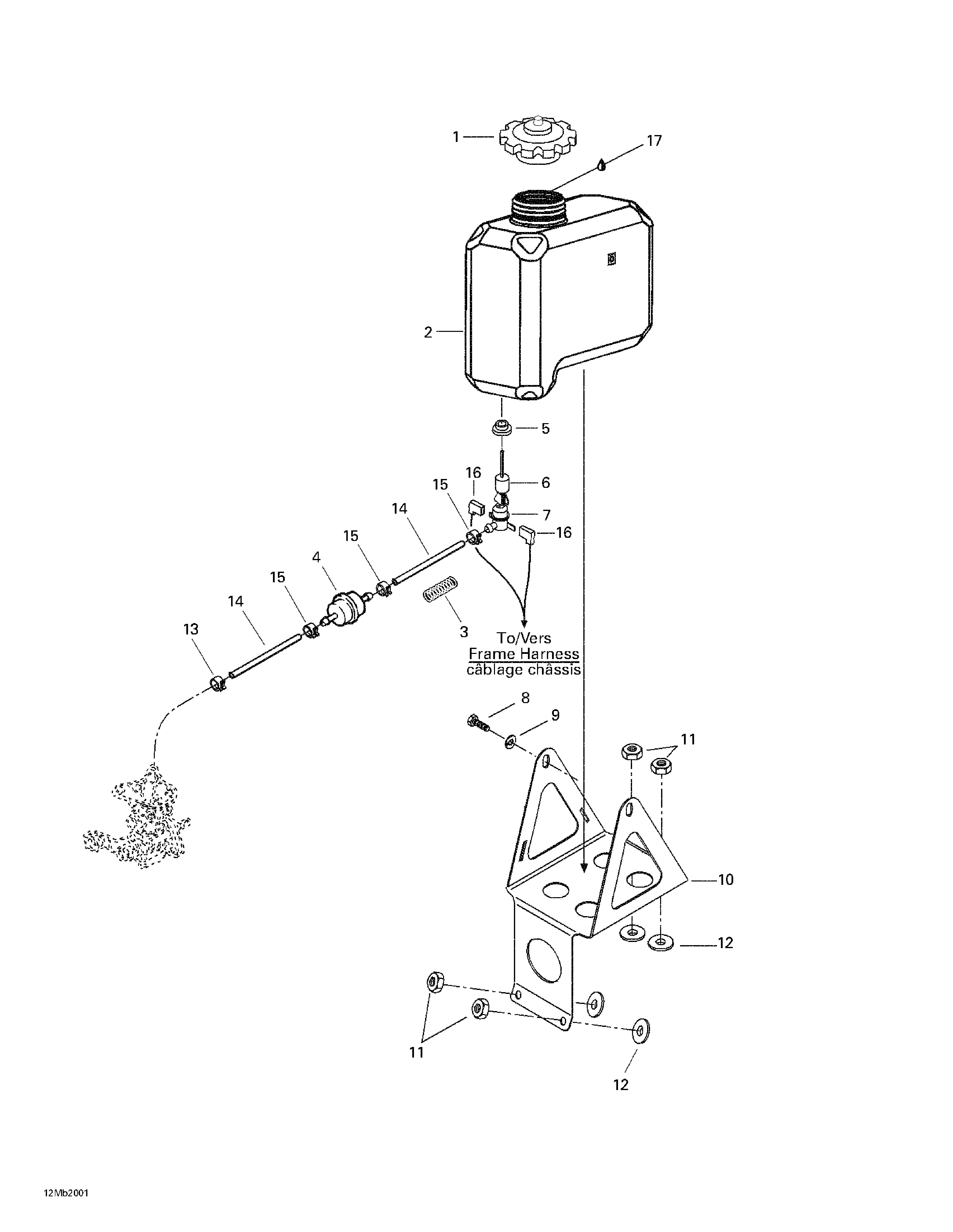 Oil tank and support