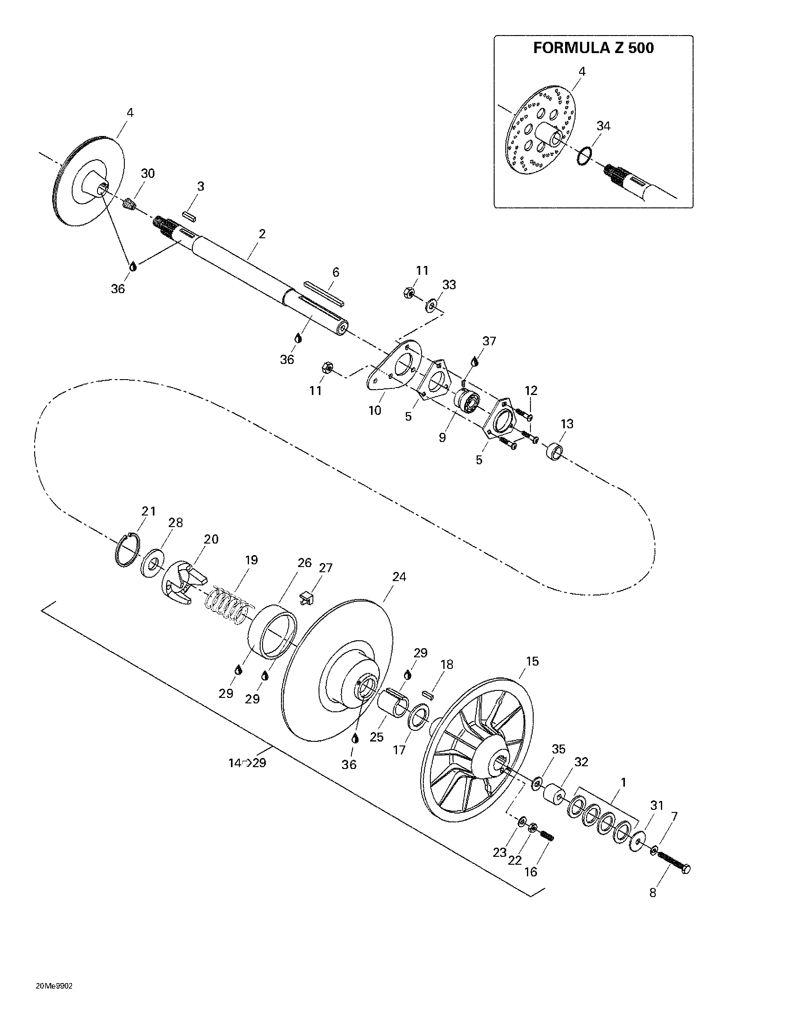 Driven pulley