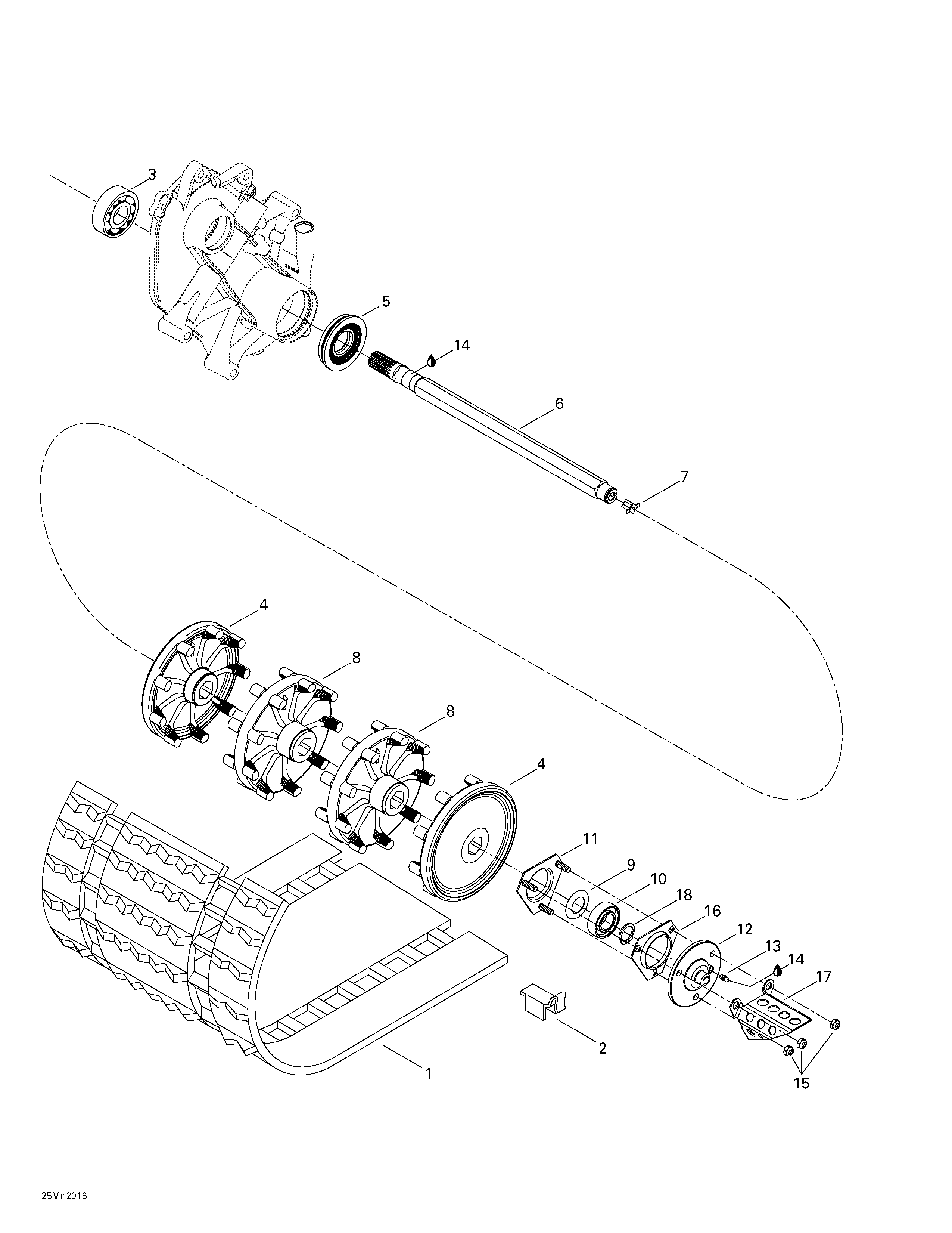 Drive axle and track