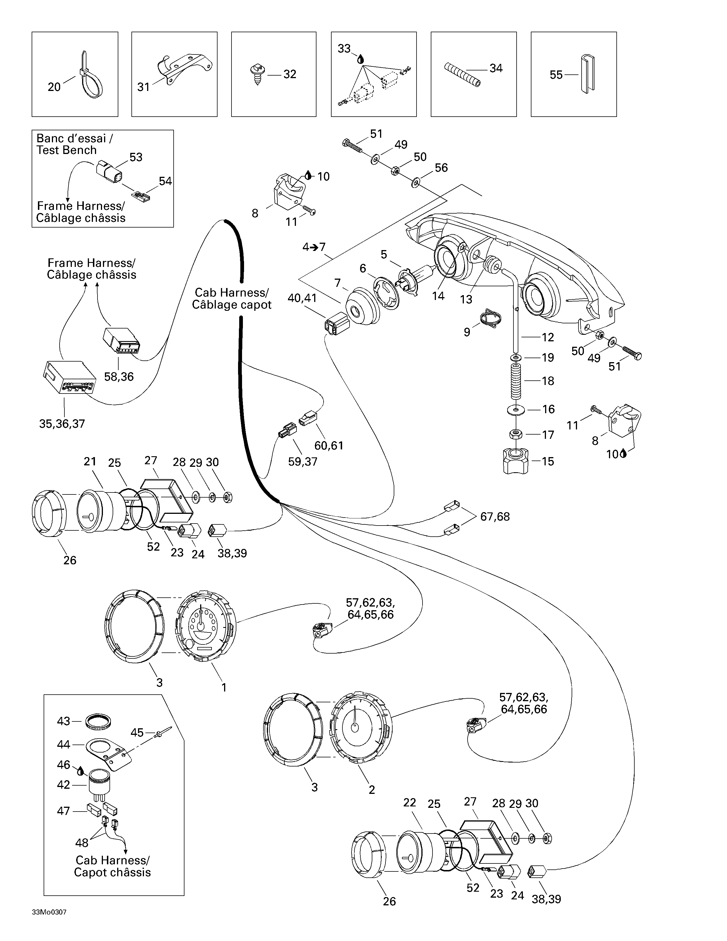 Cab harness